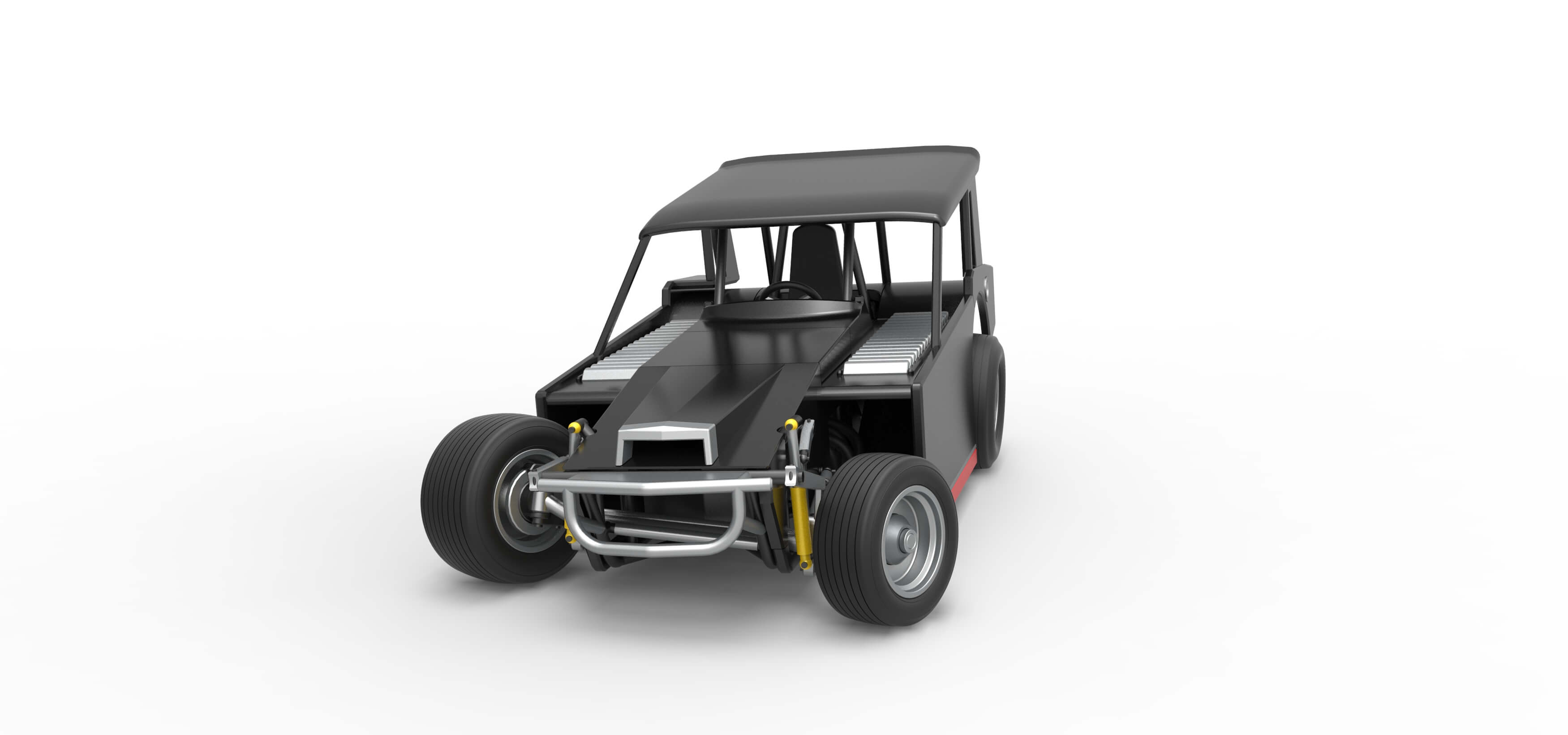 Vintage Dirt Modified Stock Car V6 while Turning Scale 1:25 3D Model