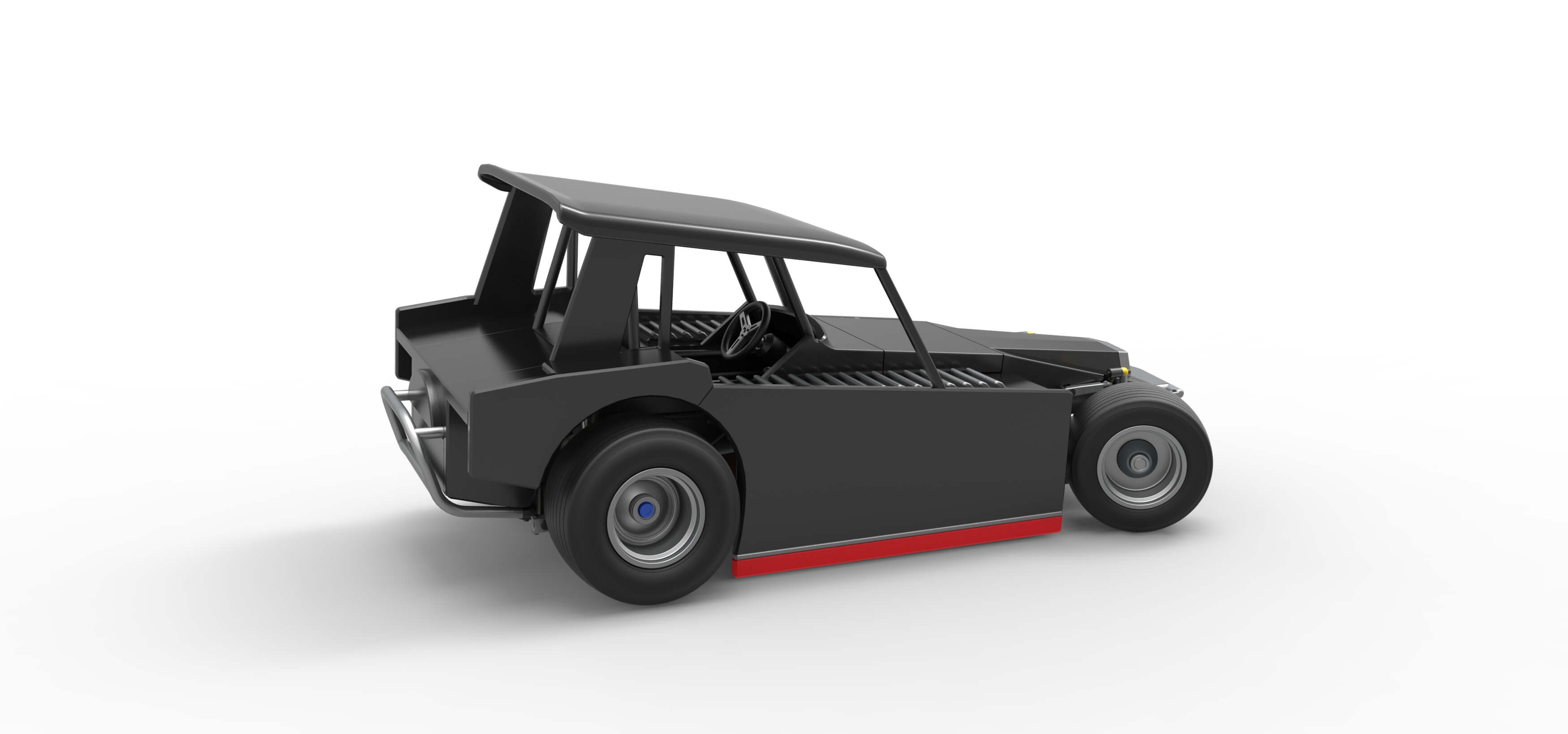 Vintage Dirt Modified Stock Car V6 while Turning Scale 1:25 3D Model
