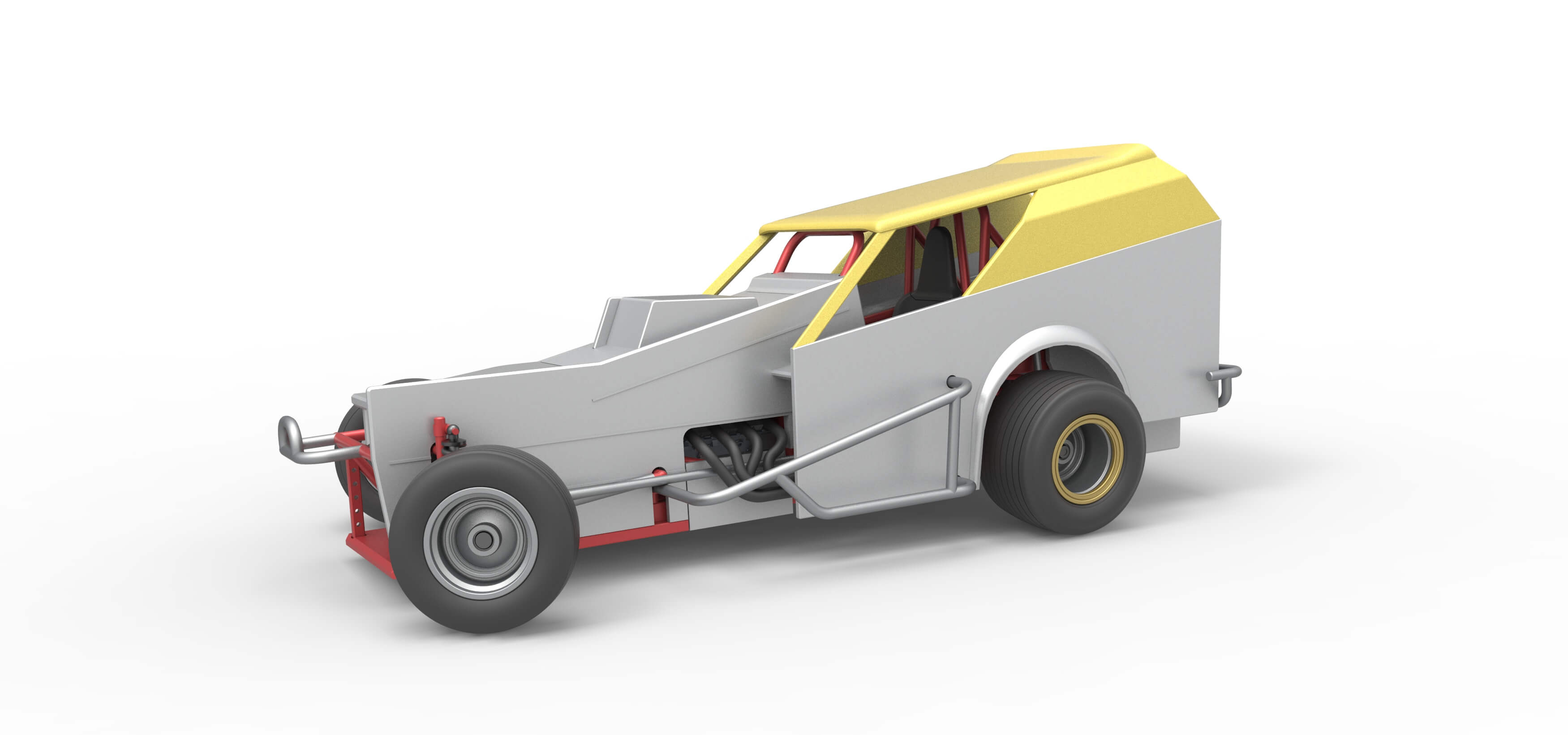 Vintage Dirt Modified Stock Car V7 While Turning Scale 1:25 3D Model