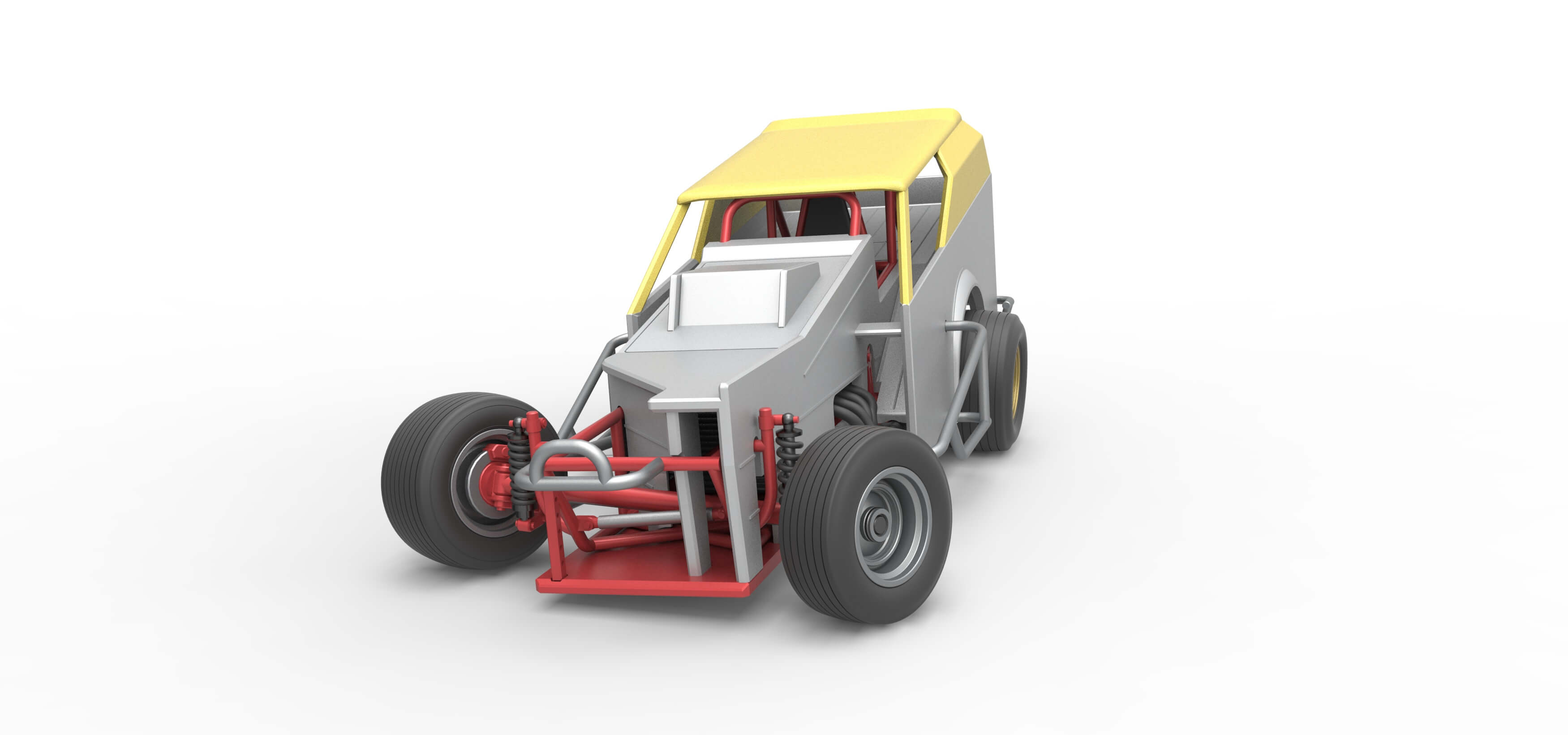 Vintage Dirt Modified Stock Car V7 While Turning Scale 1:25 3D Model