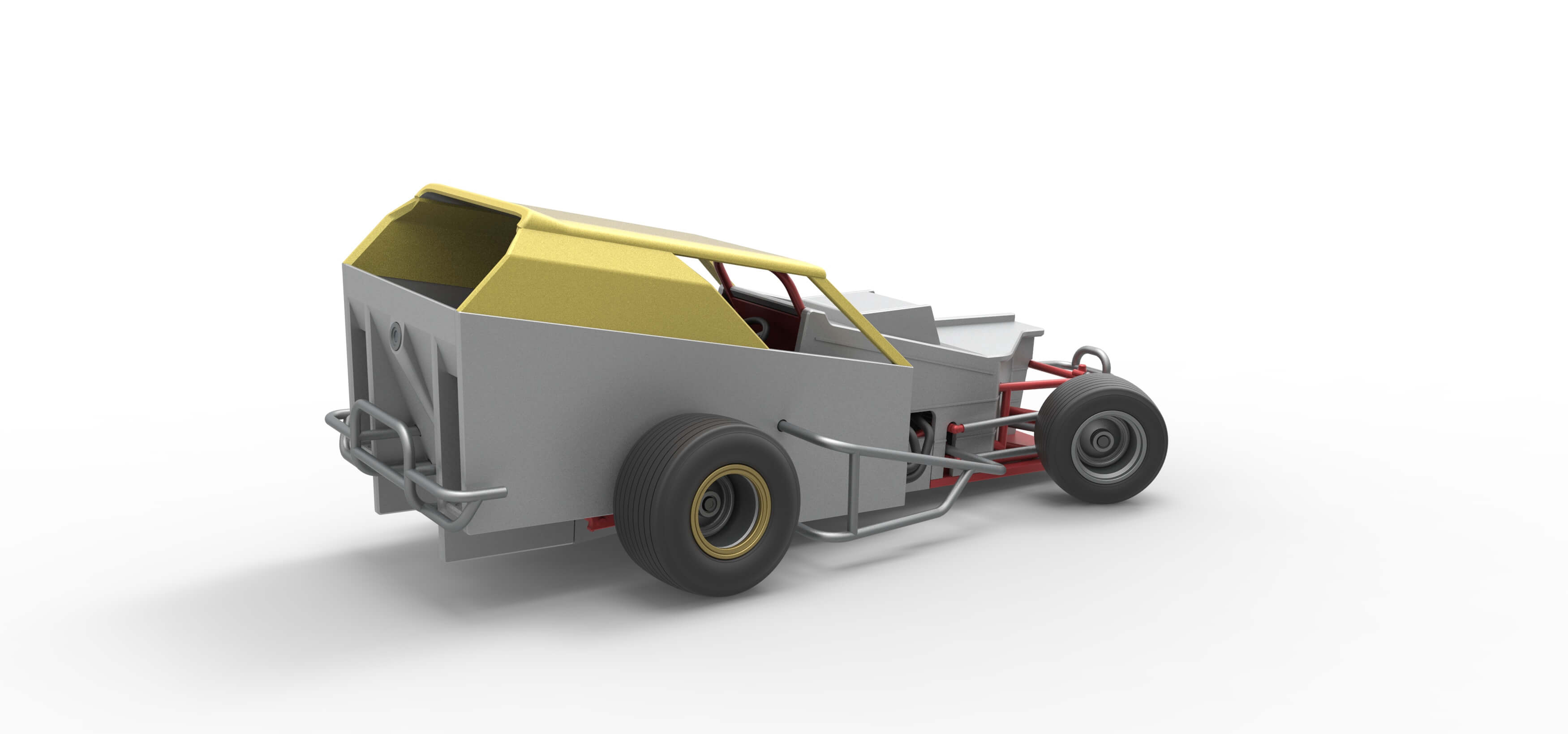 Vintage Dirt Modified Stock Car V7 While Turning Scale 1:25 3D Model