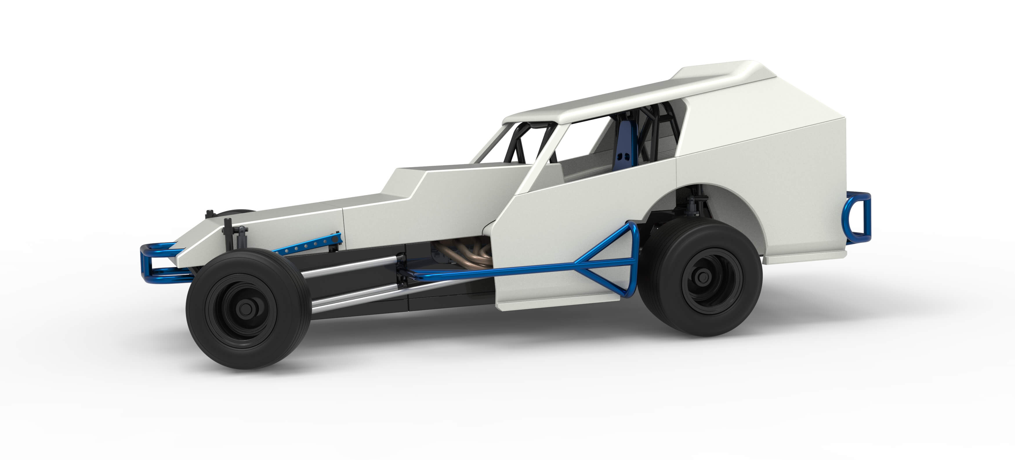 Vintage Dirt Modified Stock Car V8 While Turning Scale 1:25 3D Model