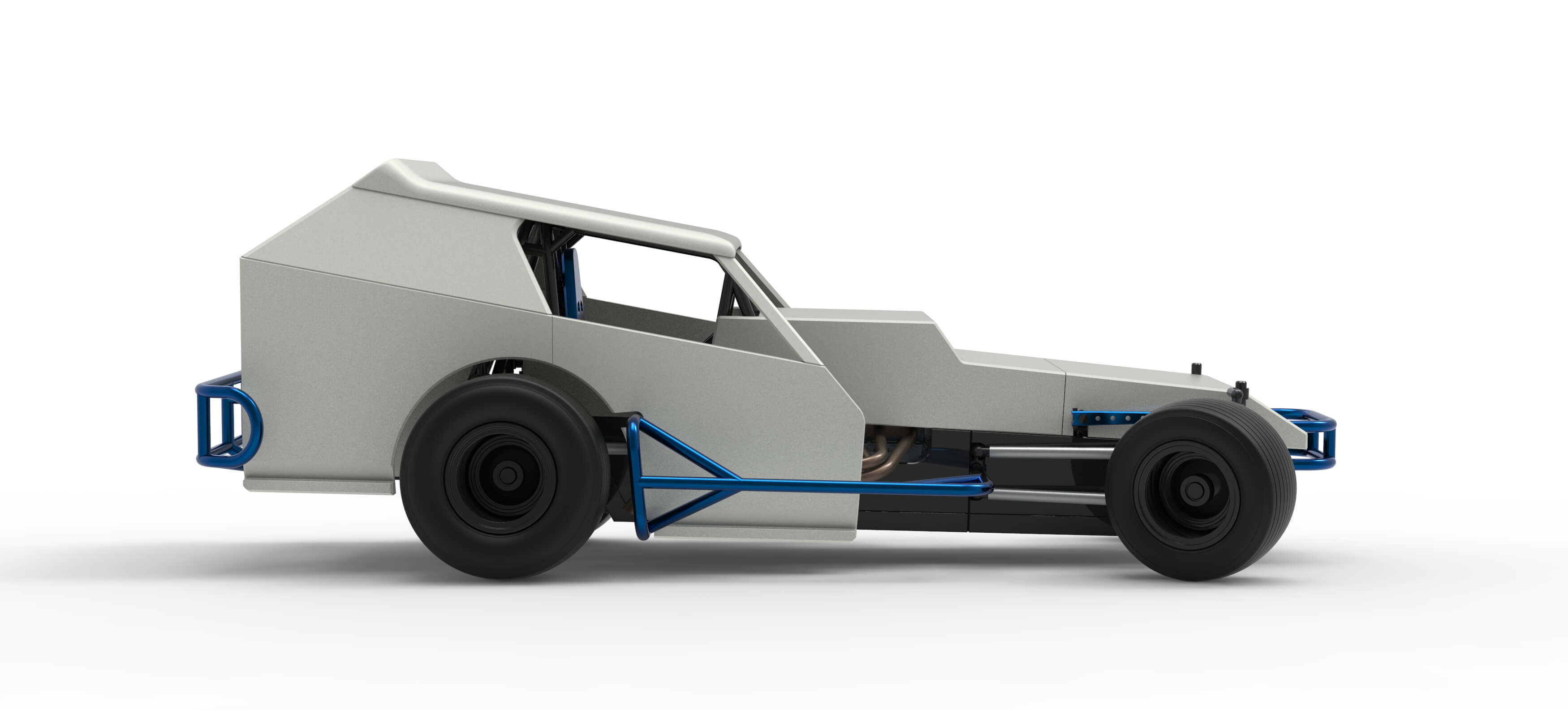 Vintage Dirt Modified Stock Car V8 While Turning Scale 1:25 3D Model