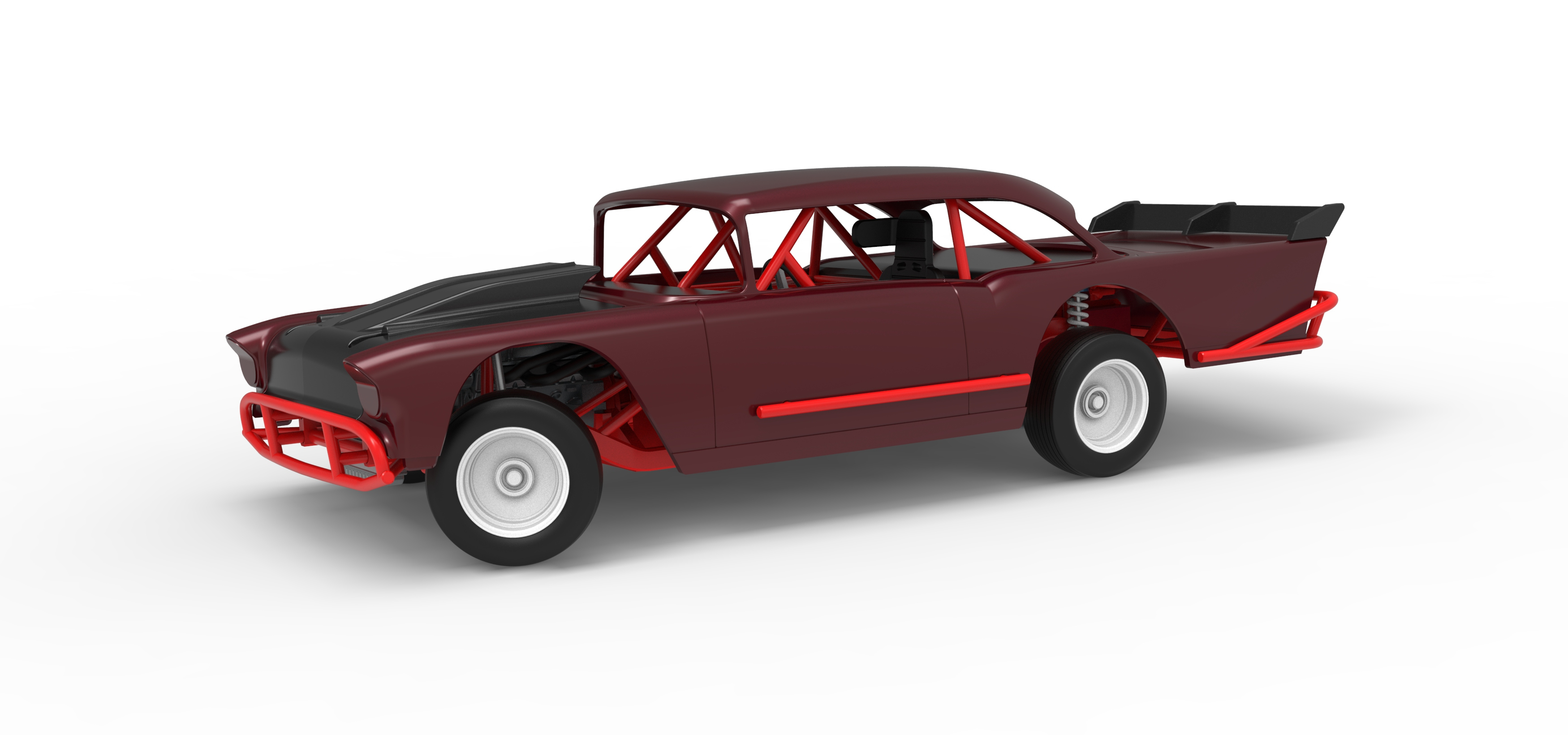 Vintage Dirt Modified Stock Car V9 while Turning Scale 1:25 3D Model