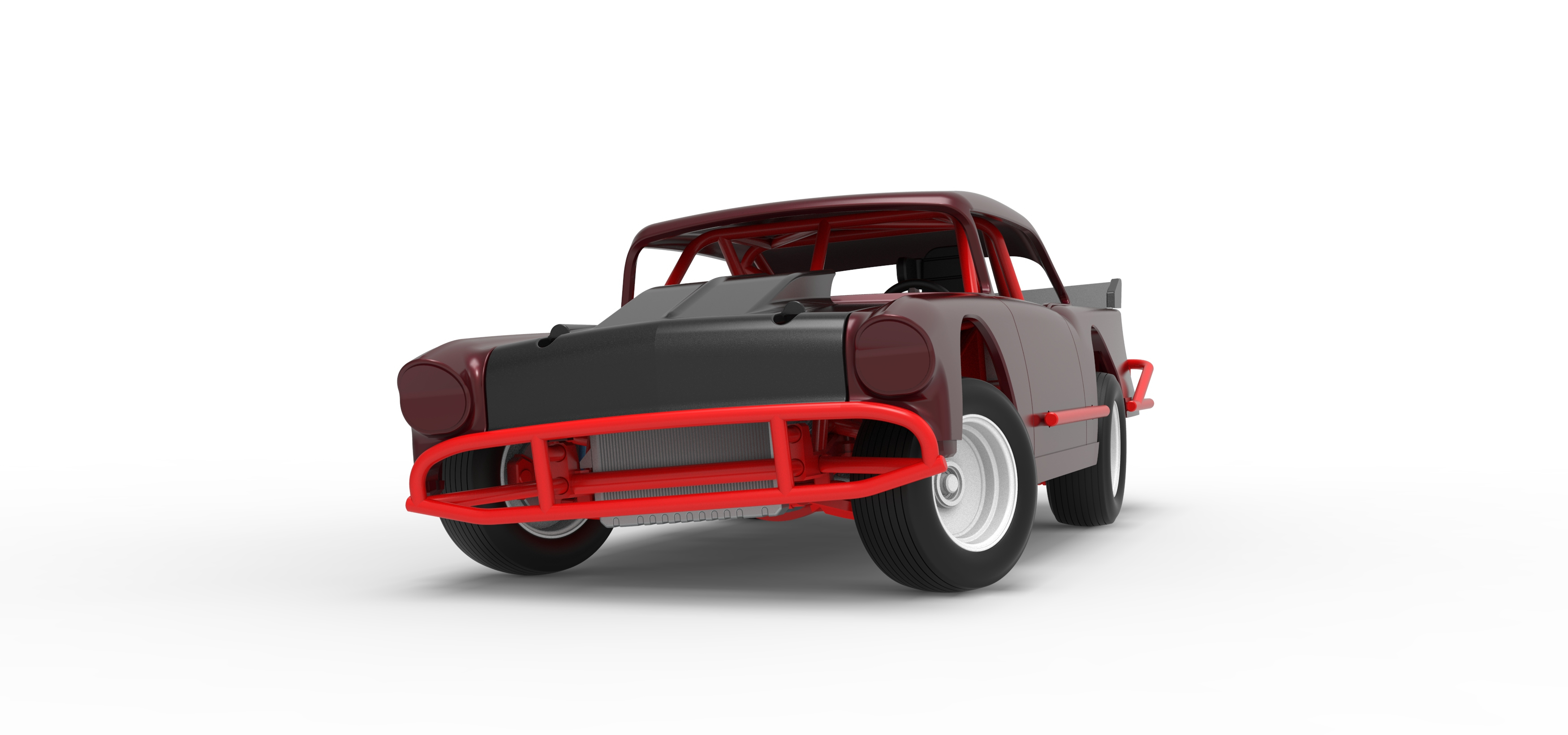 Vintage Dirt Modified Stock Car V9 while Turning Scale 1:25 3D Model