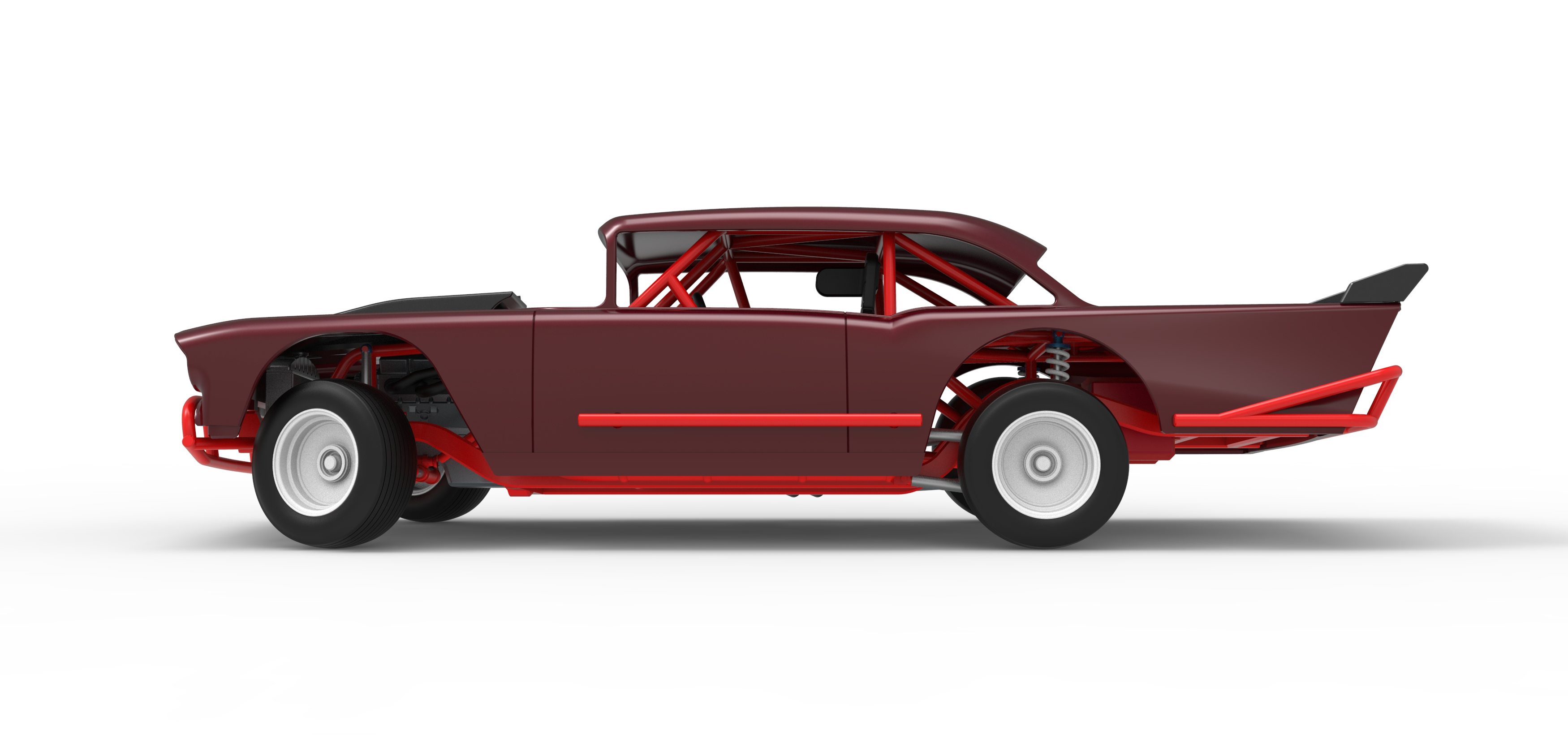 Vintage Dirt Modified Stock Car V9 while Turning Scale 1:25 3D Model