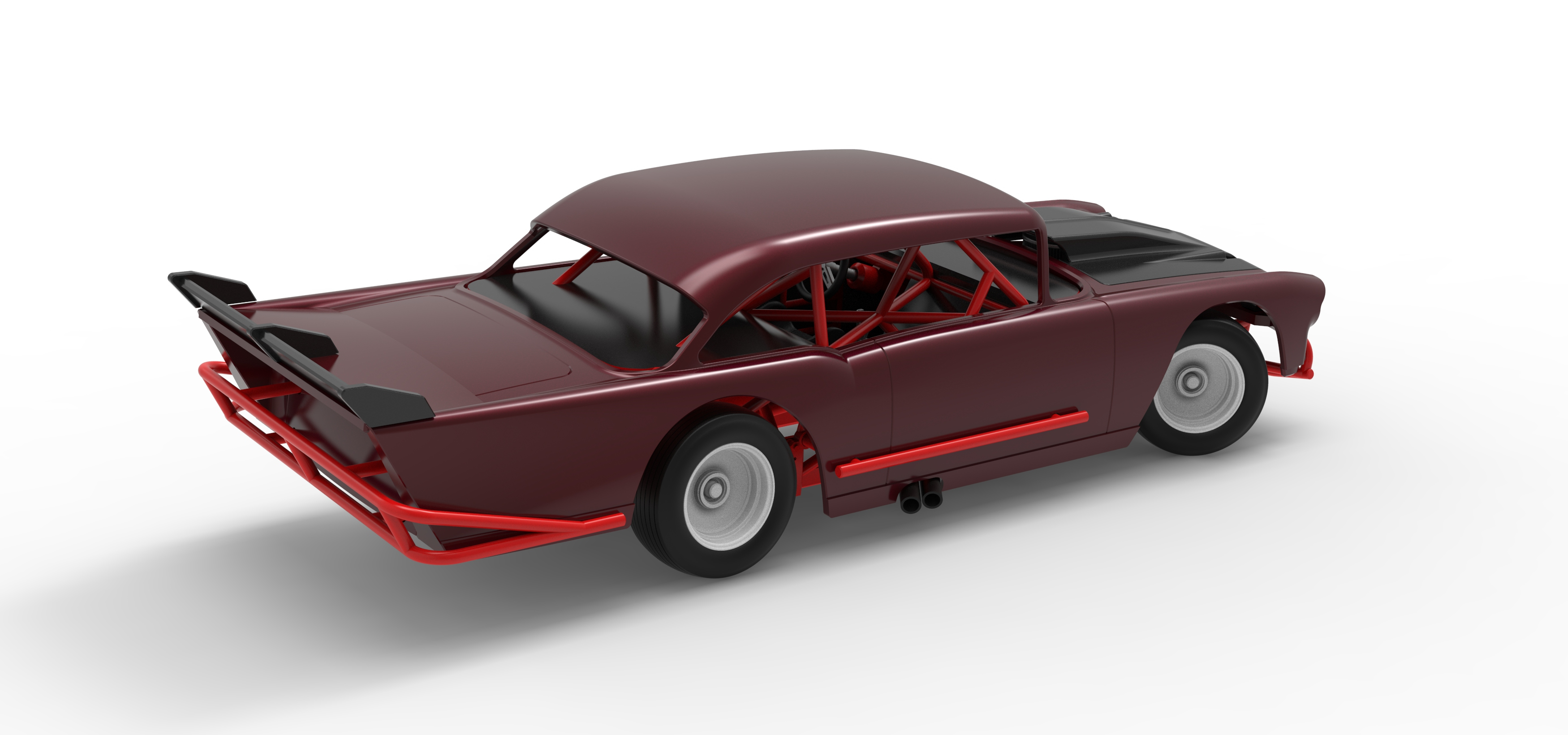 Vintage Dirt Modified Stock Car V9 while Turning Scale 1:25 3D Model