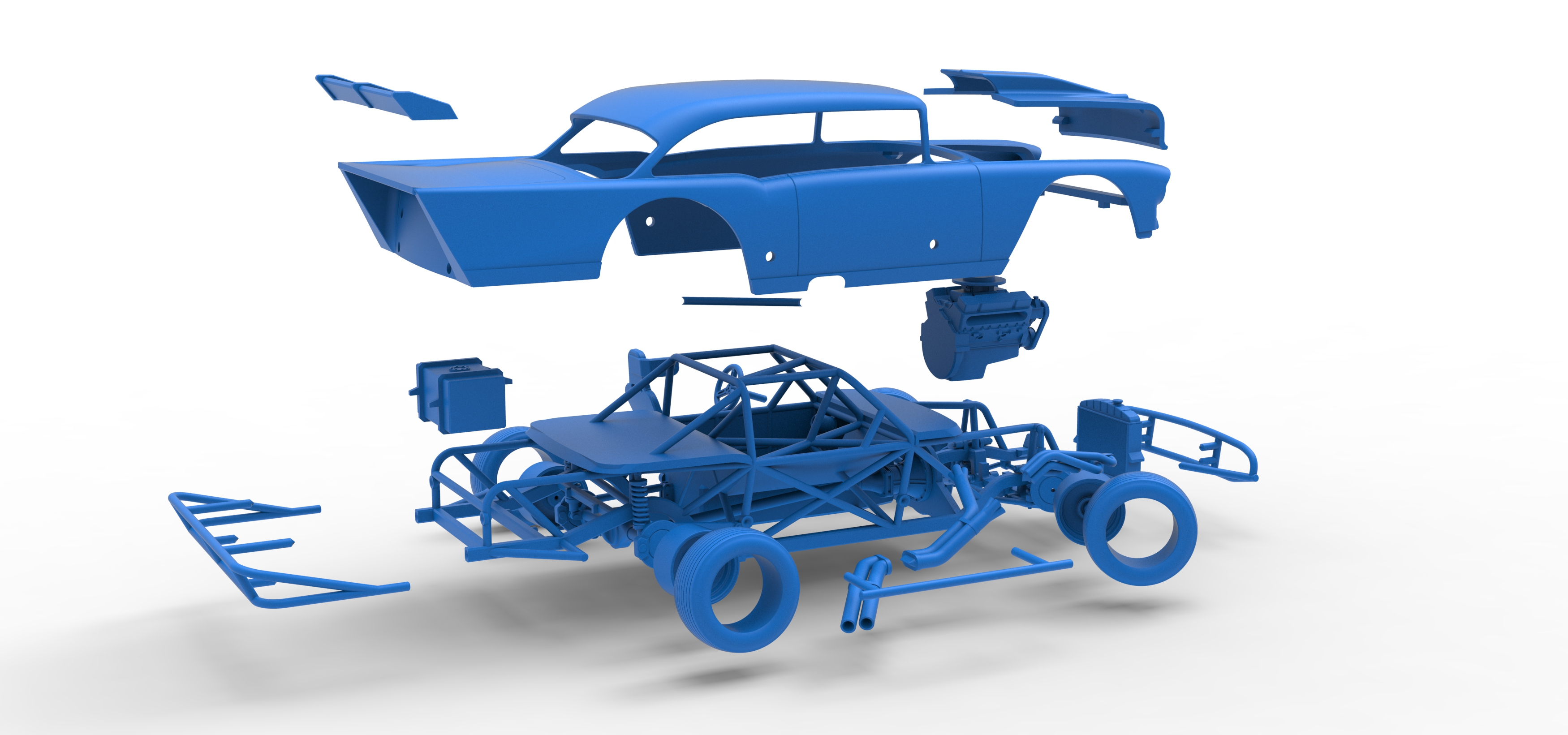 Vintage Dirt Modified Stock Car V9 while Turning Scale 1:25 3D Model