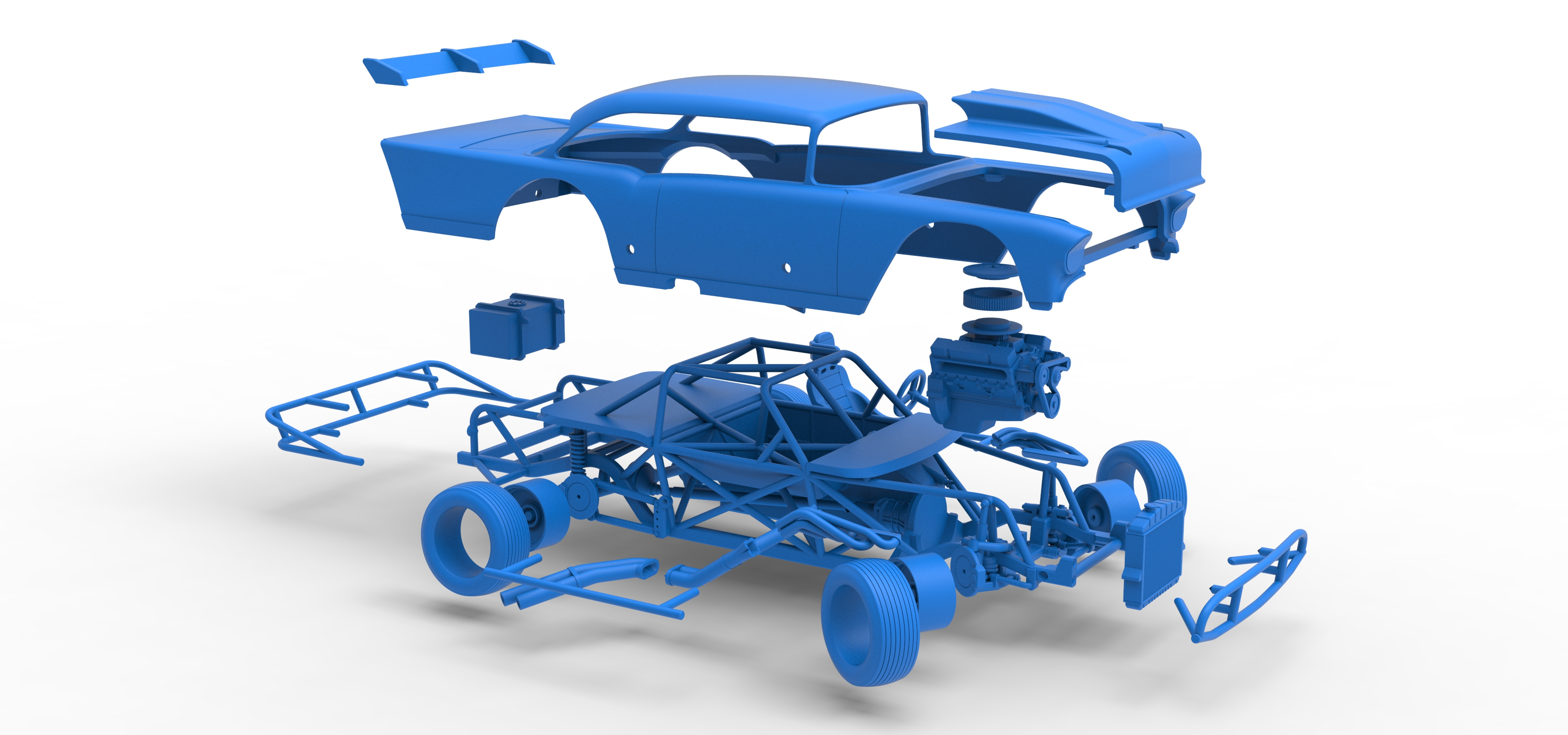 Vintage Dirt Modified Stock Car V9 while Turning Scale 1:25 3D Model