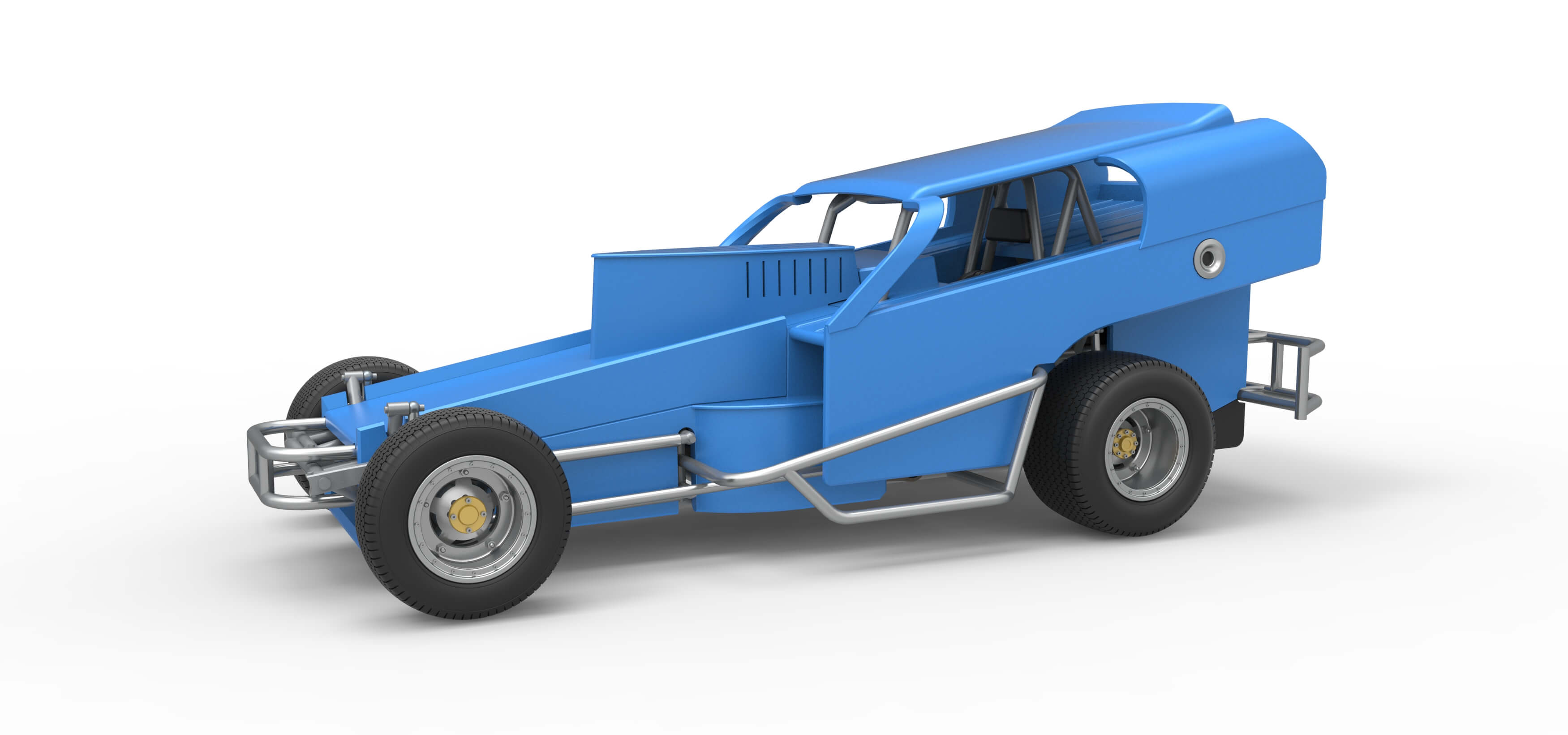 Vintage Dirt Modified Stock Car Version 2 Scale 1:25 3D Model