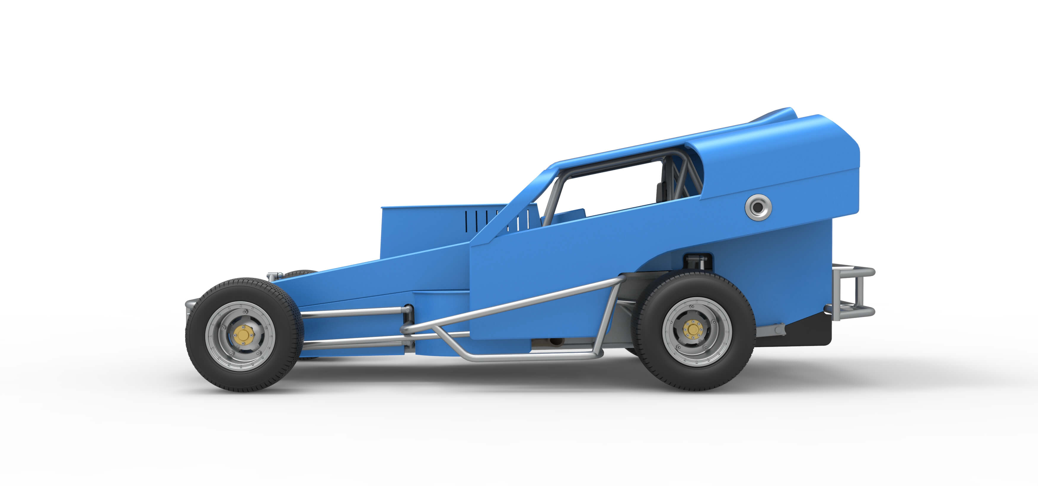 Vintage Dirt Modified Stock Car Version 2 Scale 1:25 3D Model