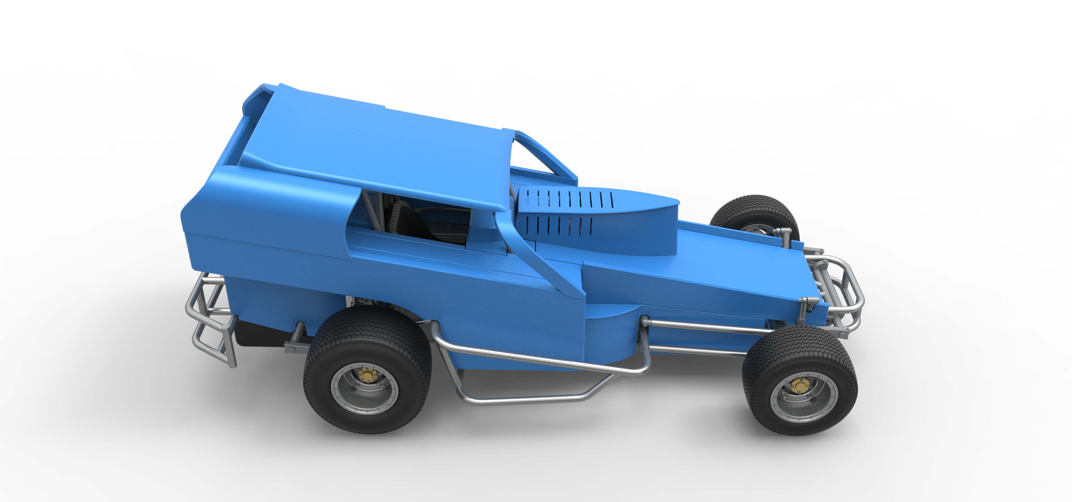 Vintage Dirt Modified Stock Car Version 2 Scale 1:25 3D Model