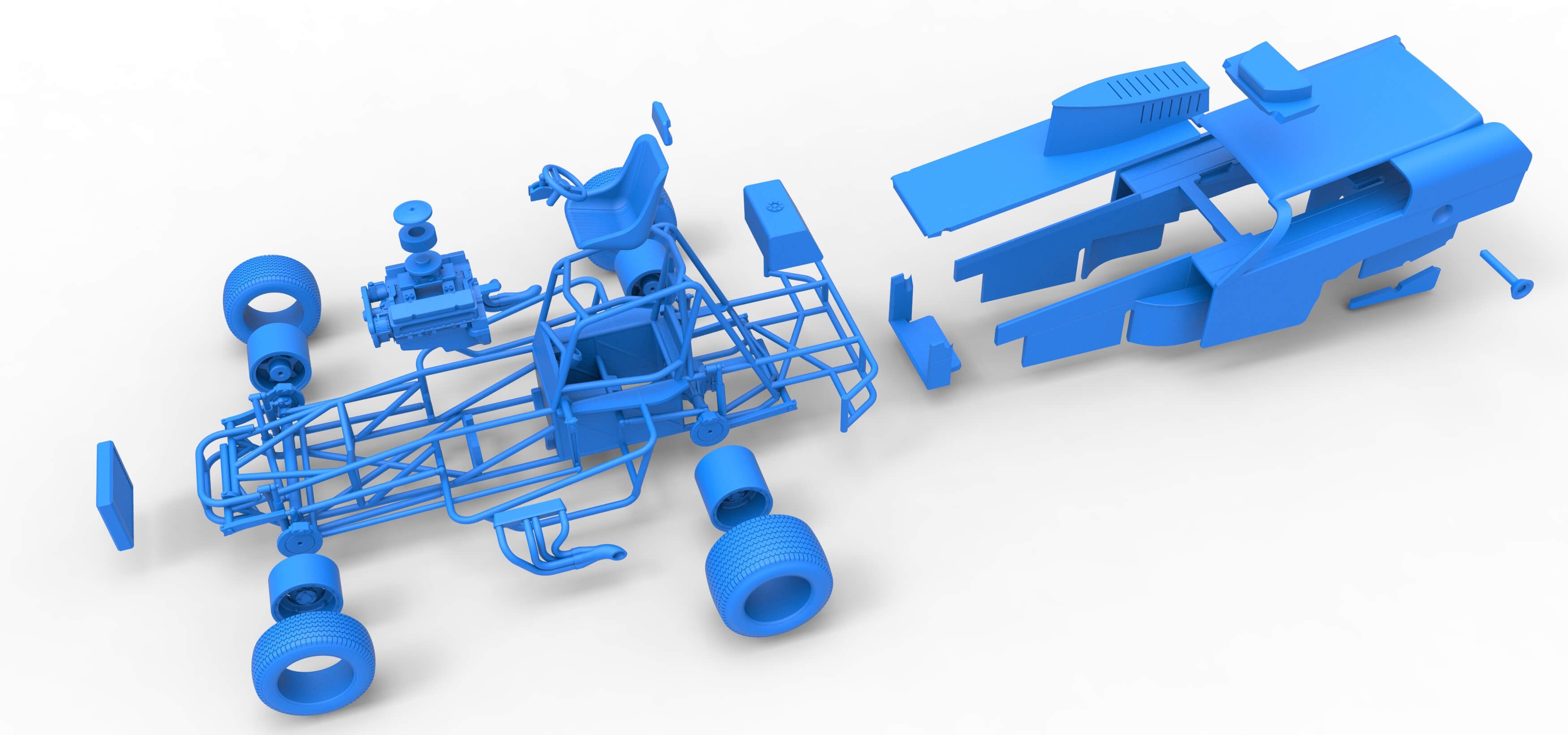 Vintage Dirt Modified Stock Car Version 2 Scale 1:25 3D Model
