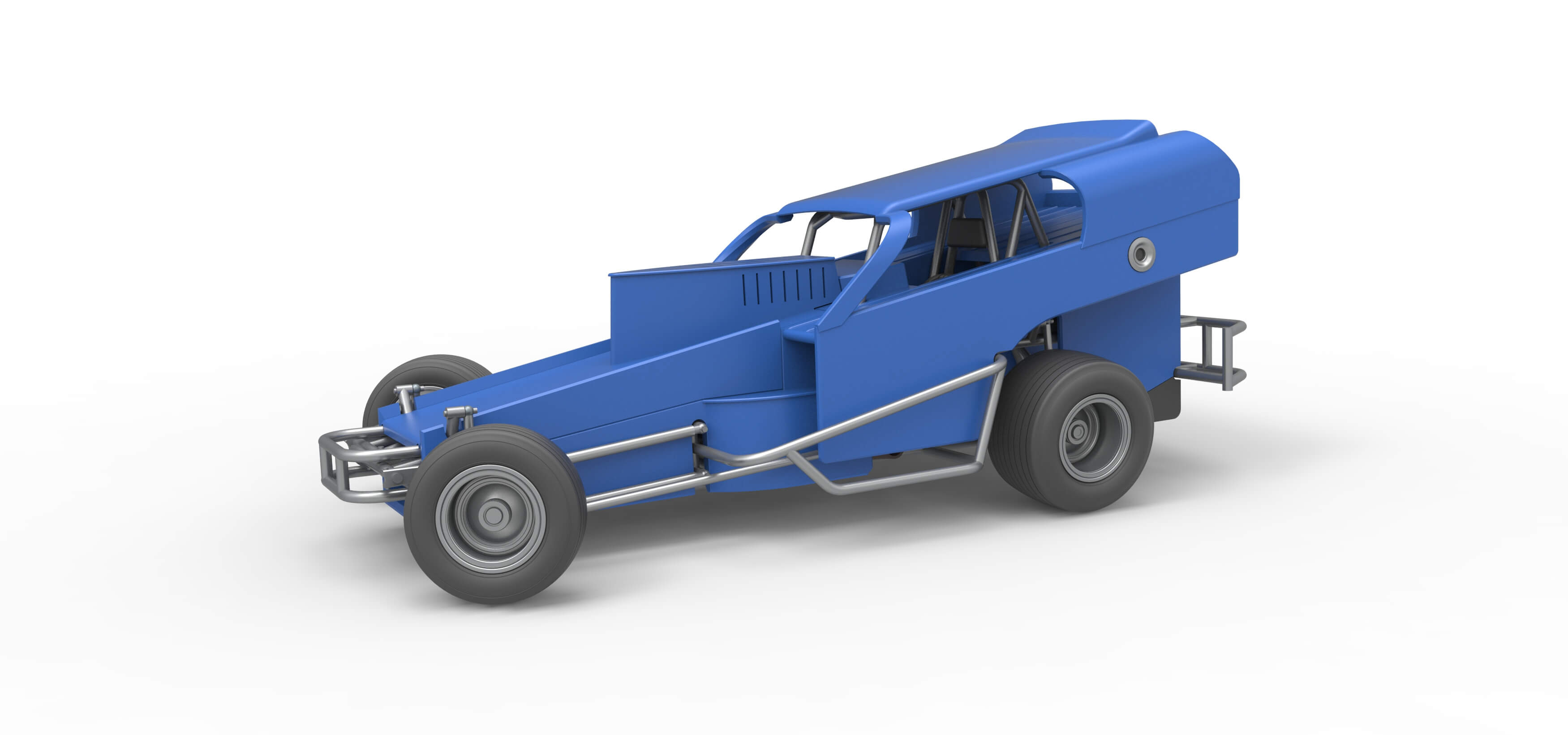 Vintage Dirt Modified Stock Car Version 2 While Turning 1:25 3D Model