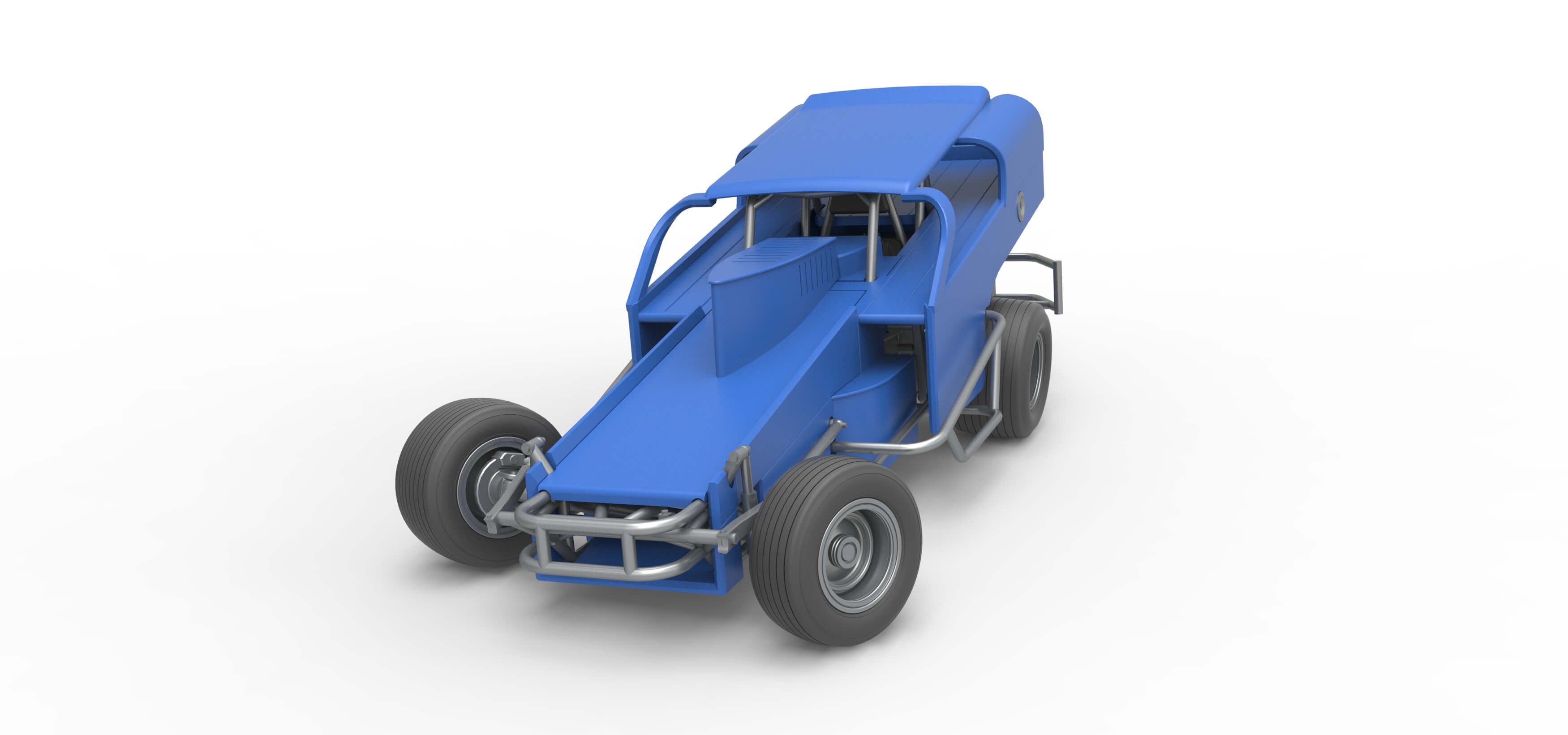 Vintage Dirt Modified Stock Car Version 2 While Turning 1:25 3D Model