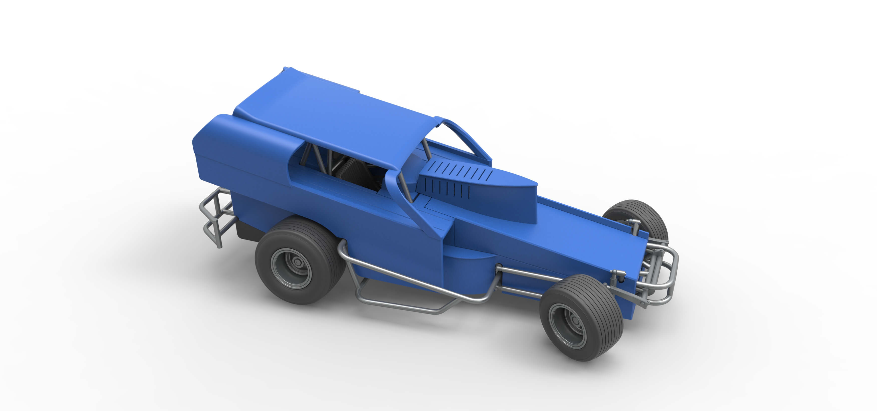 Vintage Dirt Modified Stock Car Version 2 While Turning 1:25 3D Model