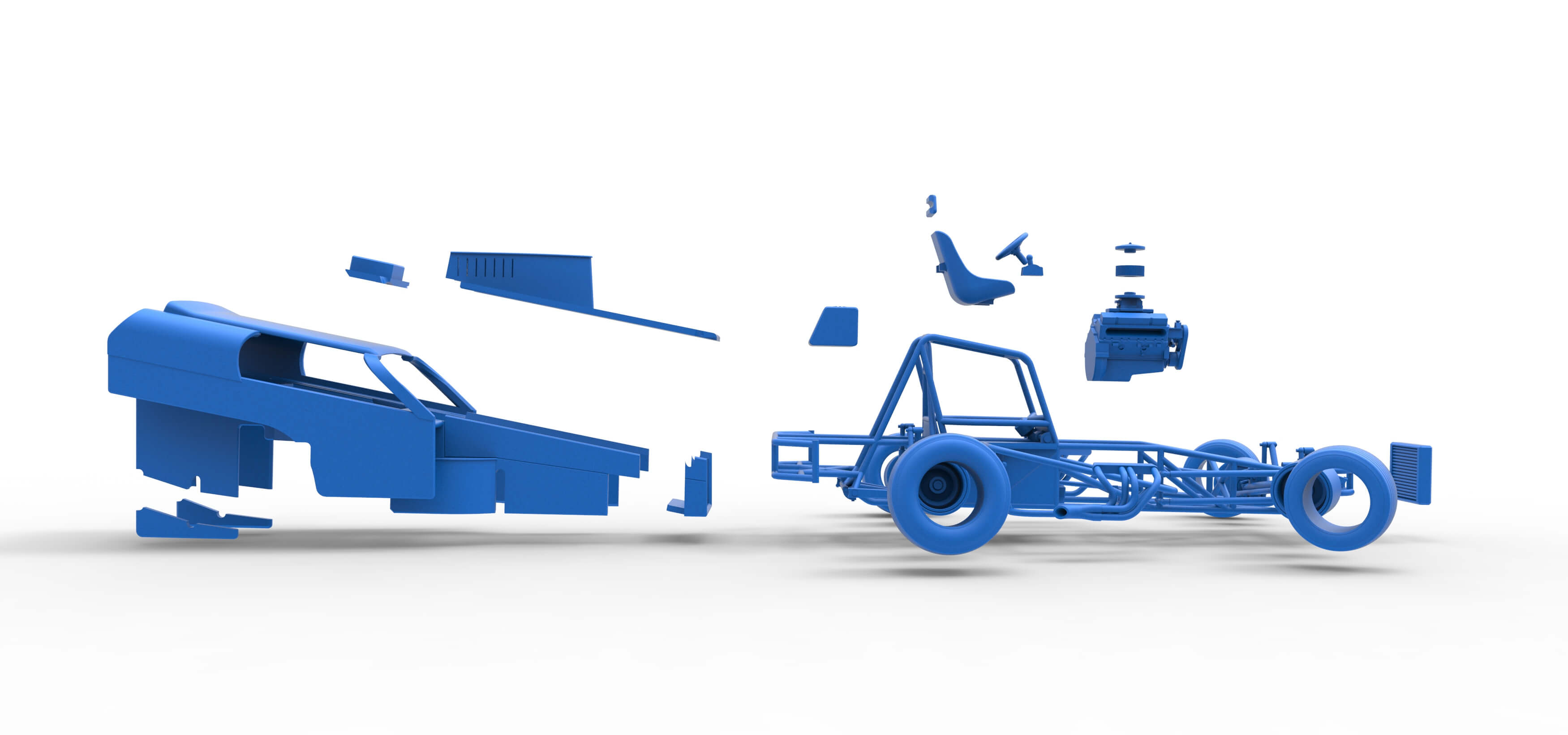 Vintage Dirt Modified Stock Car Version 2 While Turning 1:25 3D Model