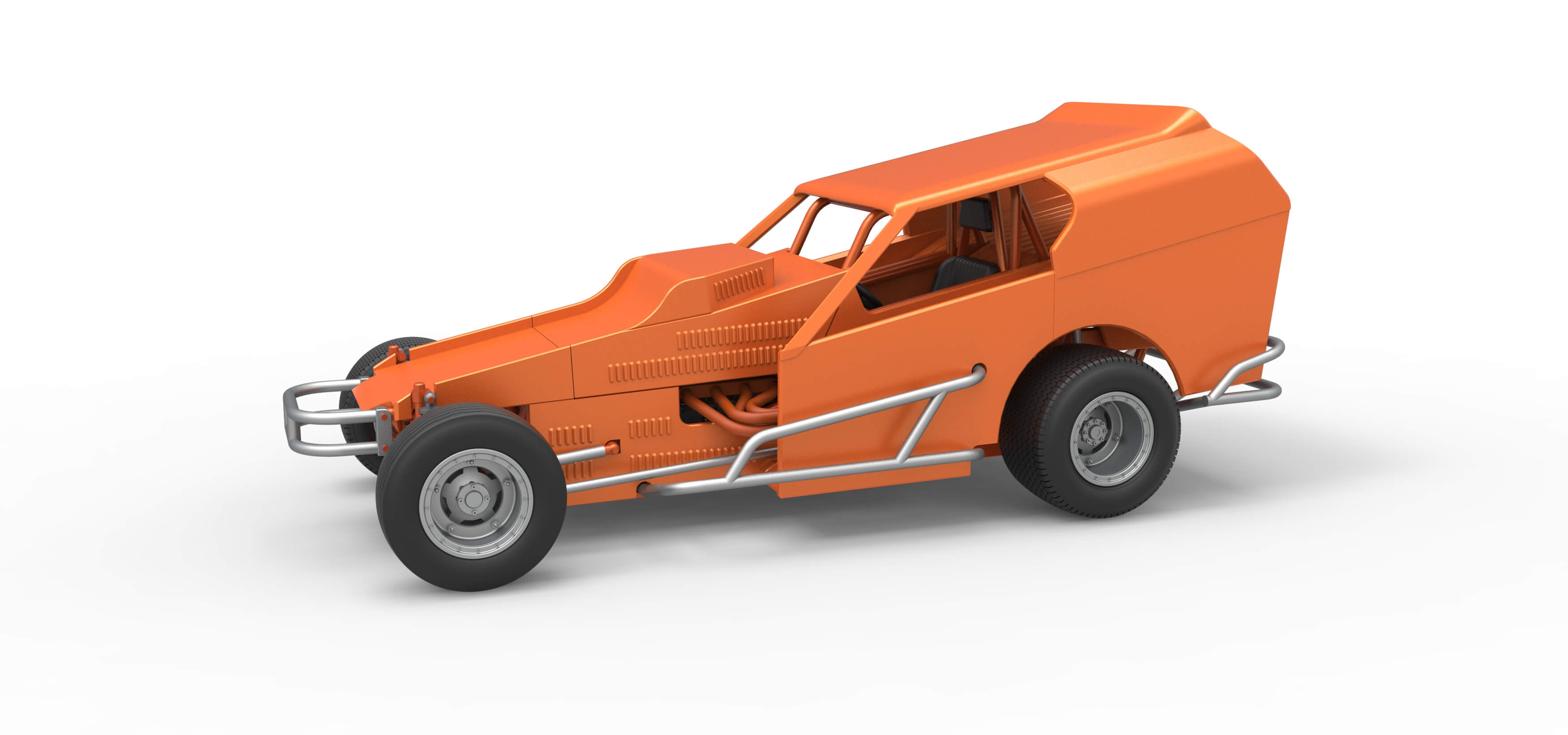 Vintage Dirt Modified Stock Car Version 3 Scale 1:25 3D Model