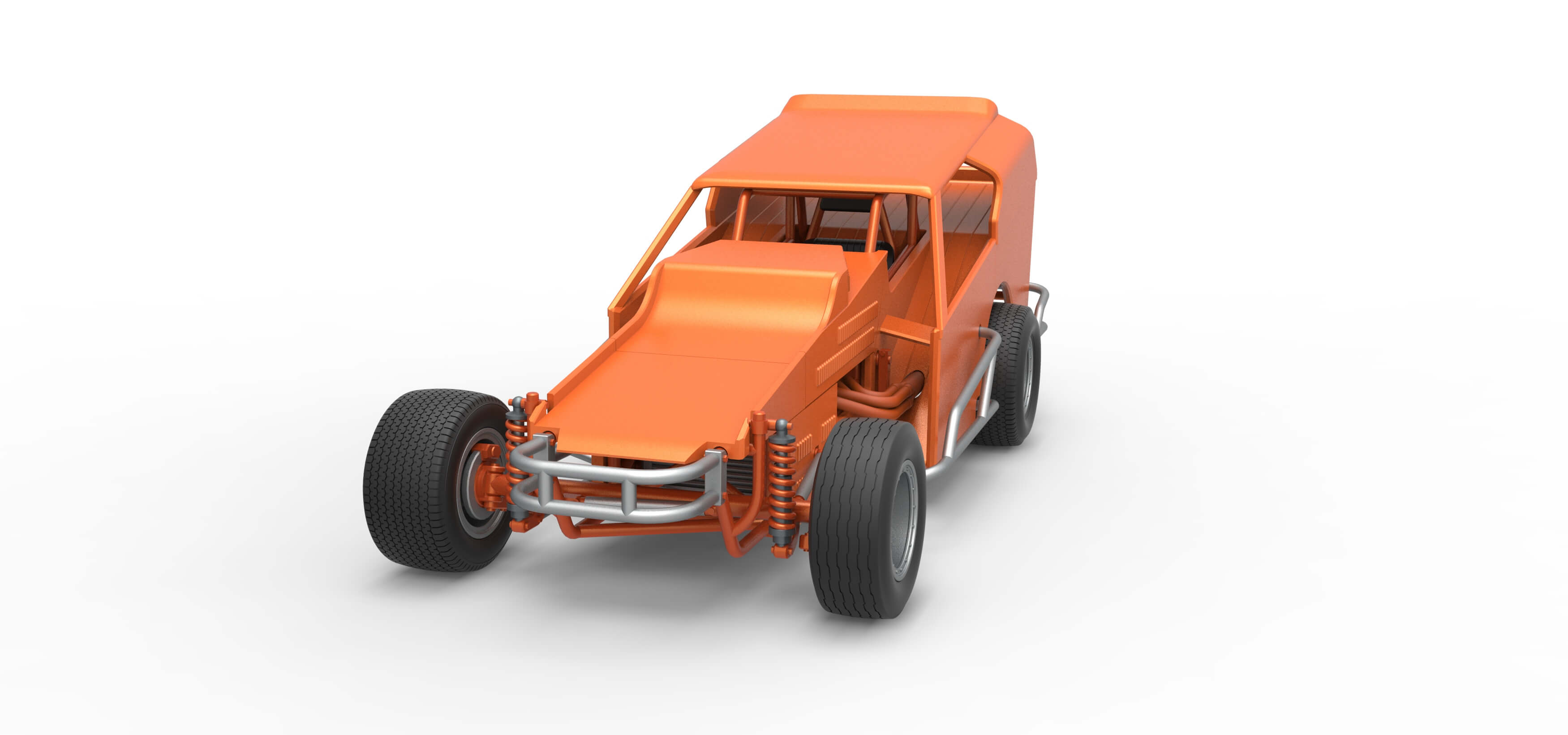 Vintage Dirt Modified Stock Car Version 3 Scale 1:25 3D Model