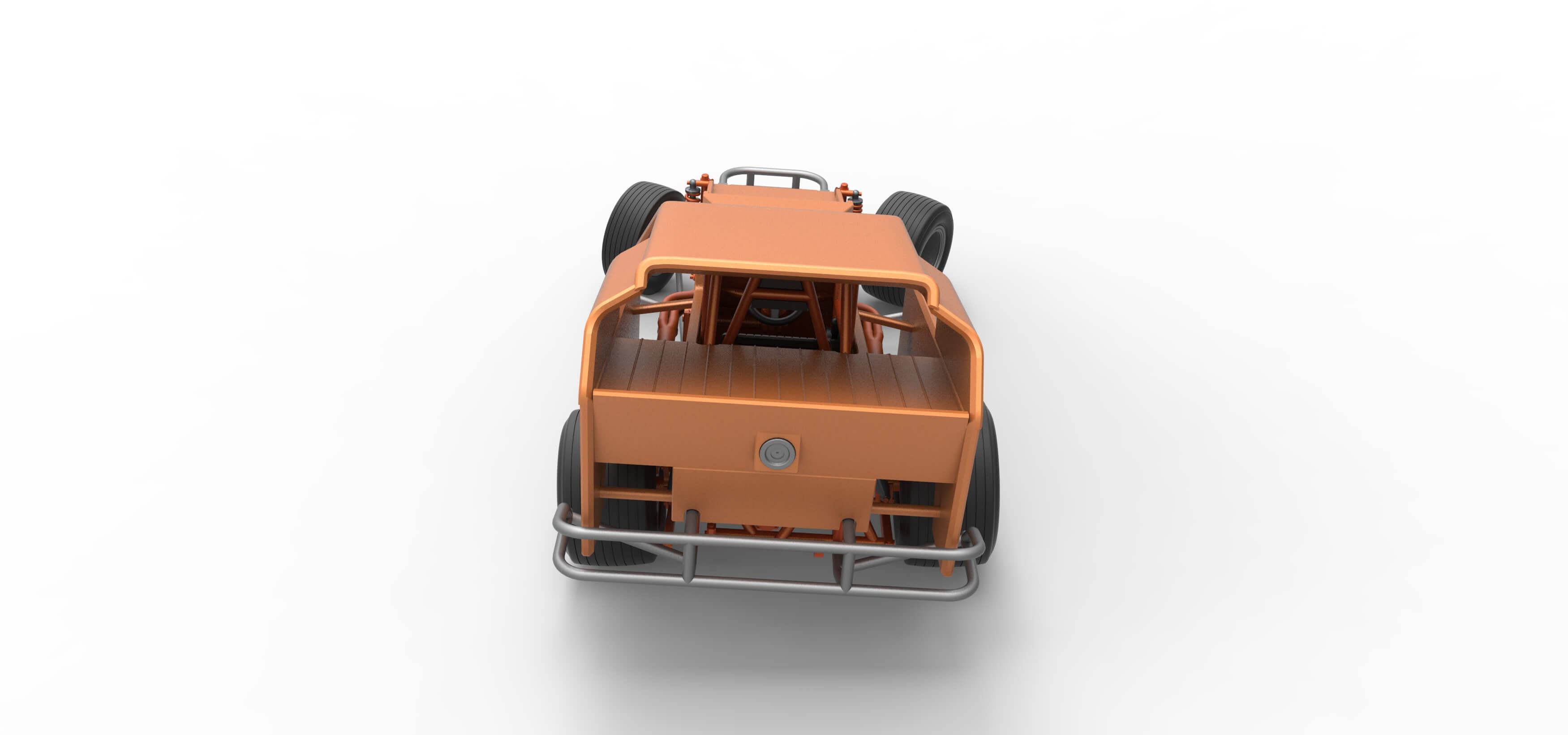 Vintage Dirt Modified Stock Car Version 3 while Turning 1:25 3D Model