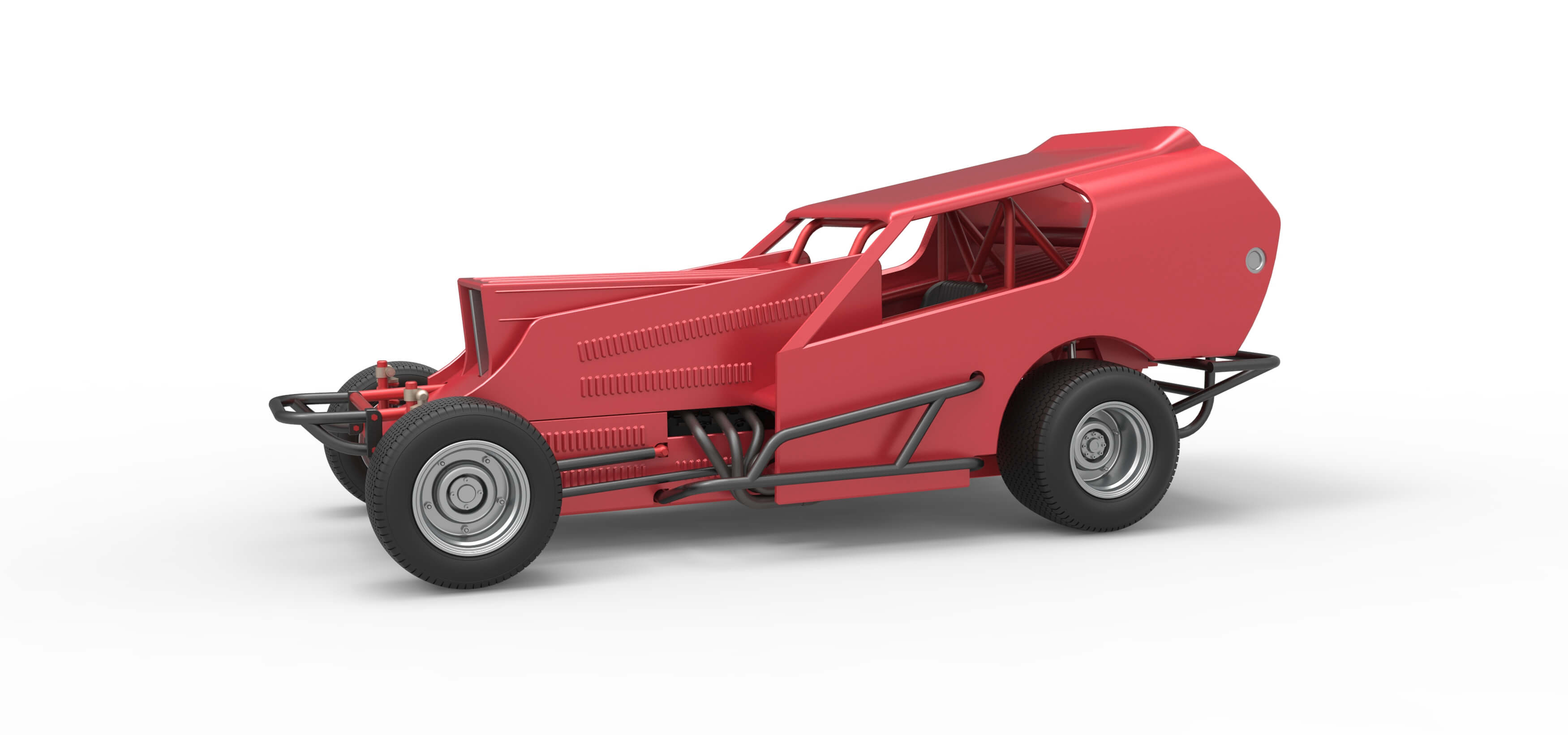 Vintage Dirt Modified Stock Car Version 4 Scale 1:25 3D Model