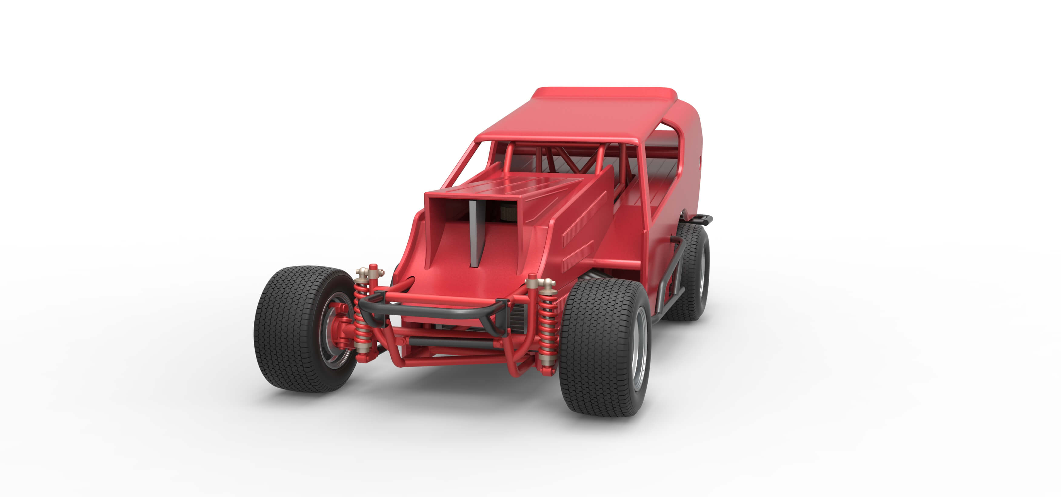 Vintage Dirt Modified Stock Car Version 4 Scale 1:25 3D Model