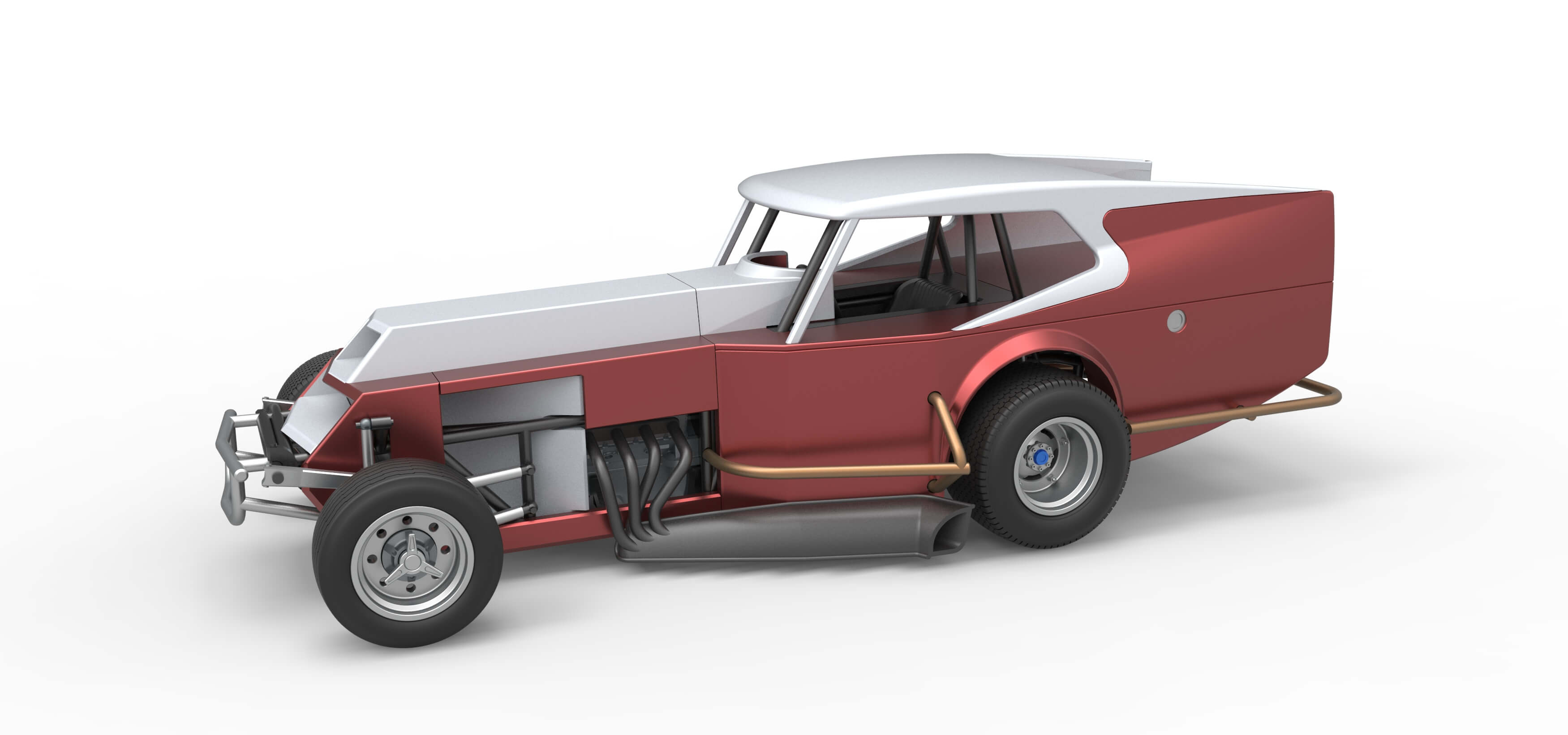 Vintage Dirt Modified Stock Car Version 5 Scale 1:25 3D Model