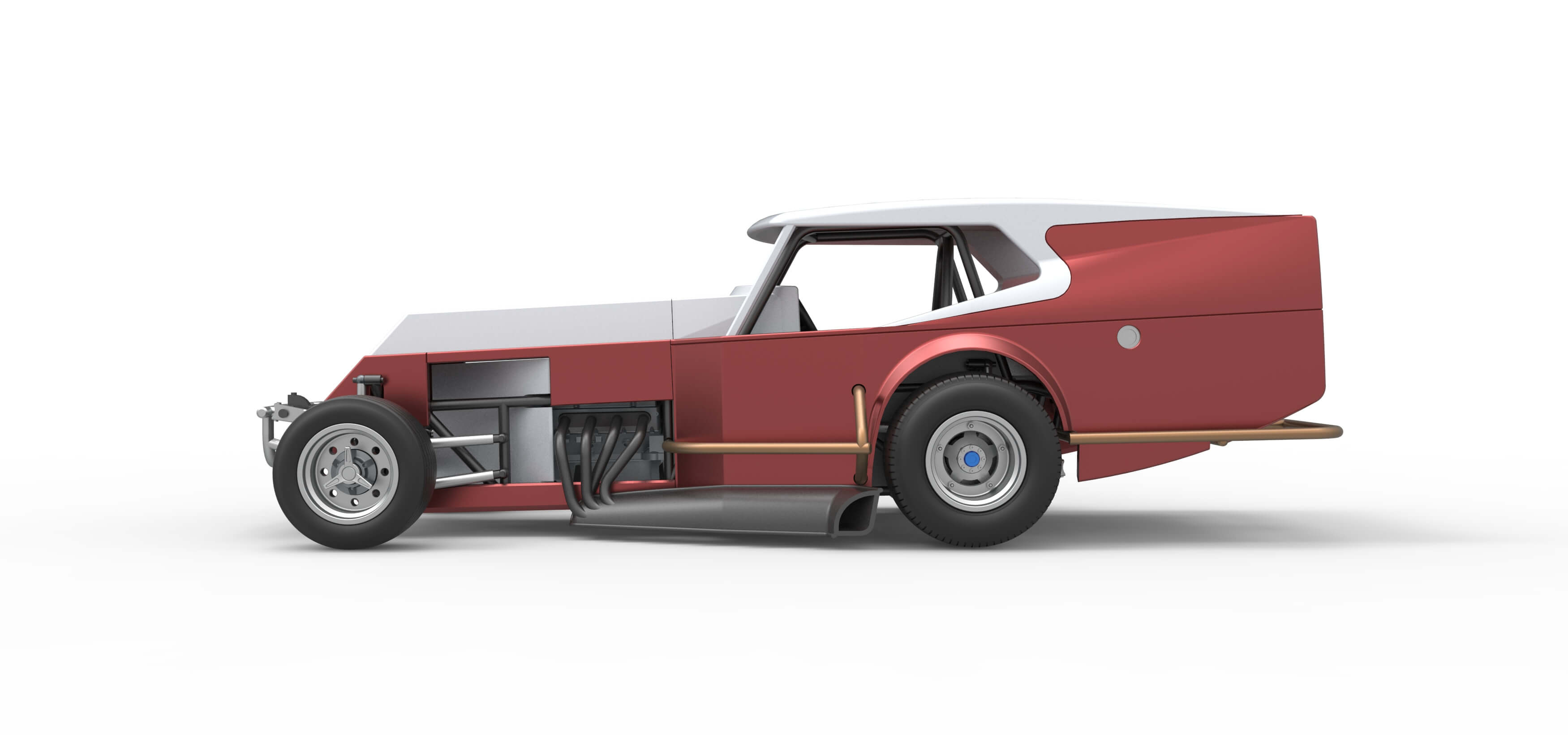 Vintage Dirt Modified Stock Car Version 5 Scale 1:25 3D Model