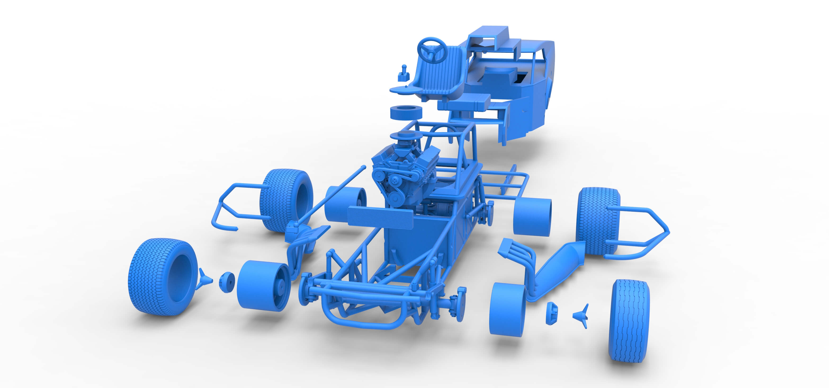 Vintage Dirt Modified Stock Car Version 5 Scale 1:25 3D Model