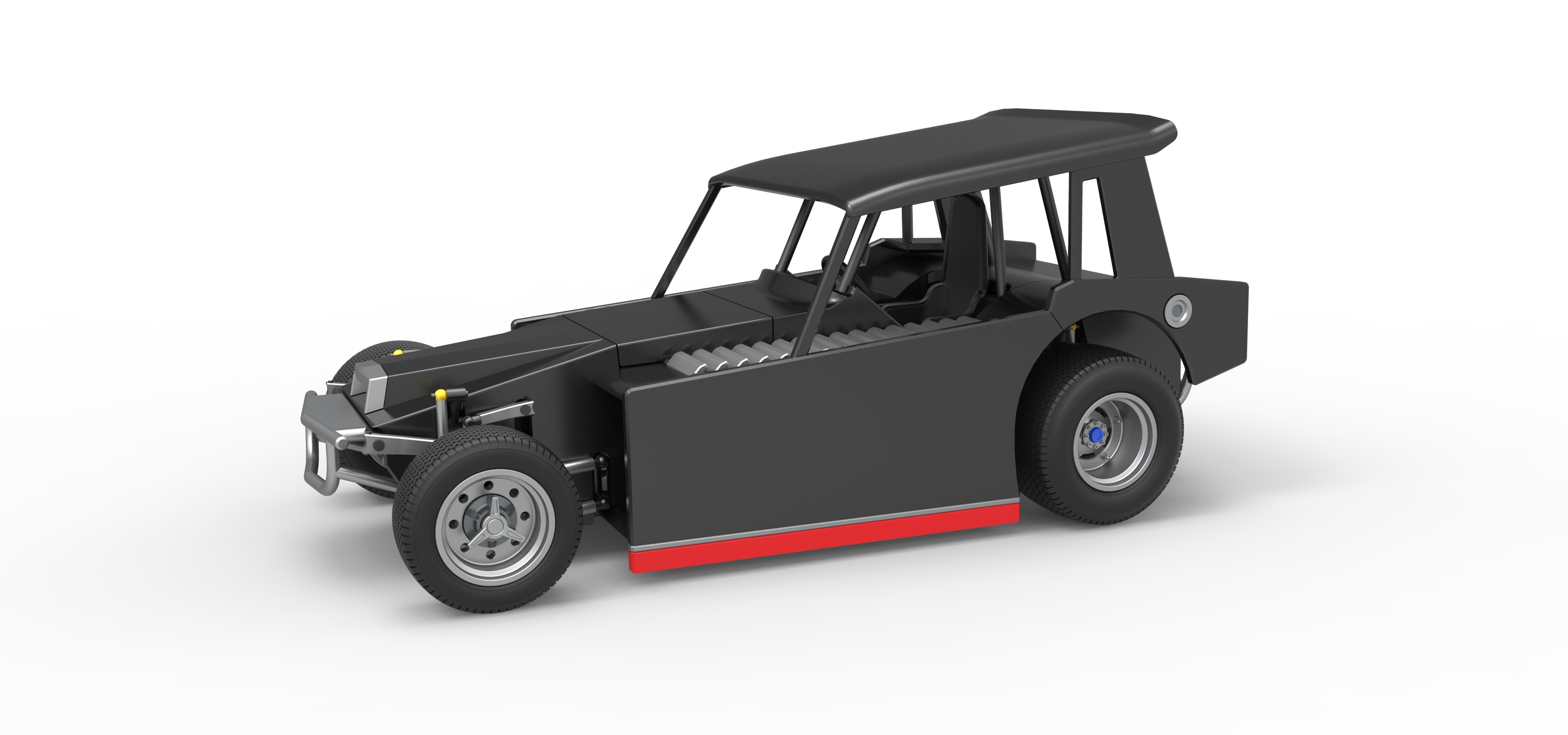 Vintage Dirt Modified Stock Car Version 6 Scale 1:25 3D Model