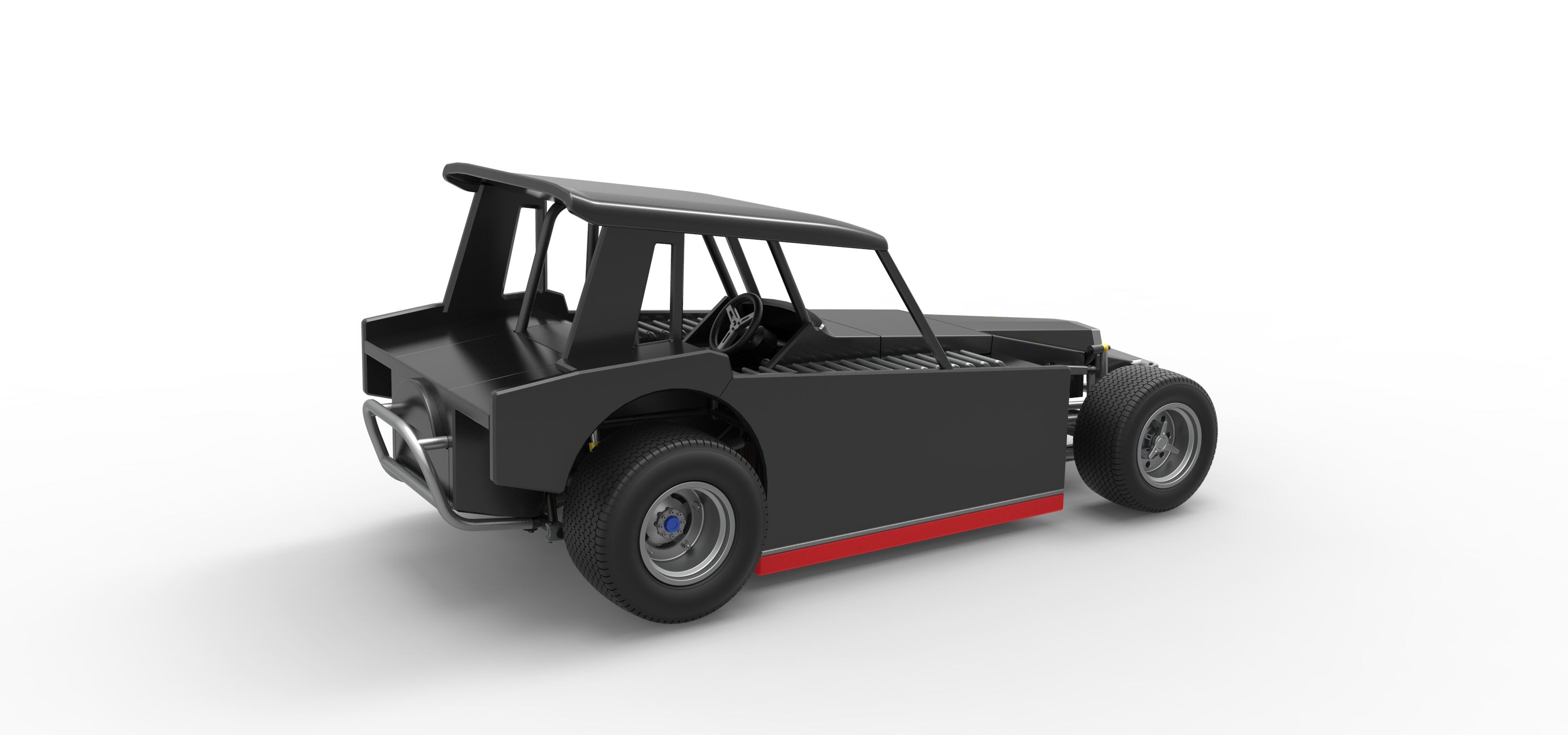 Vintage Dirt Modified Stock Car Version 6 Scale 1:25 3D Model