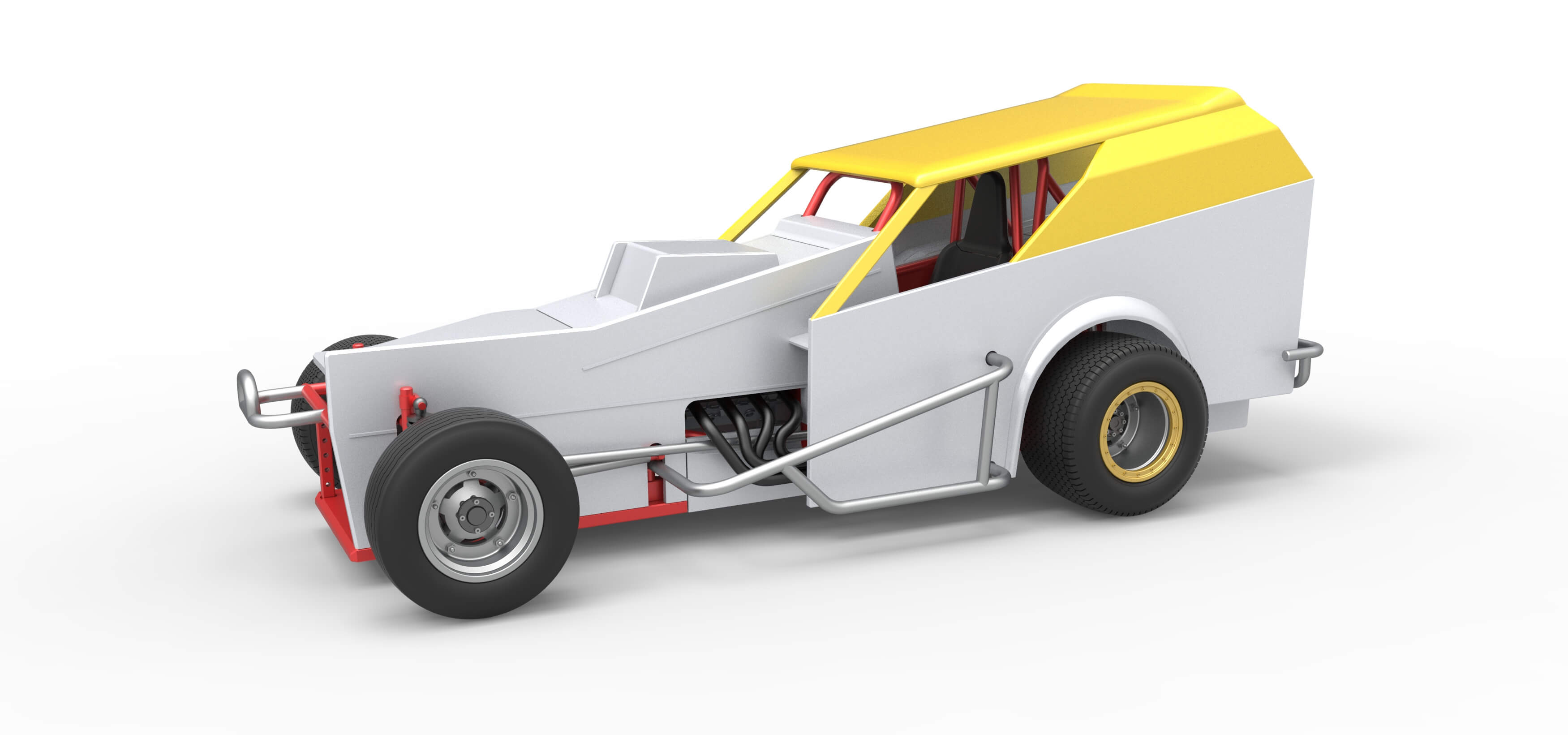 Vintage Dirt Modified Stock Car Version 7 Scale 1:25 3D Model
