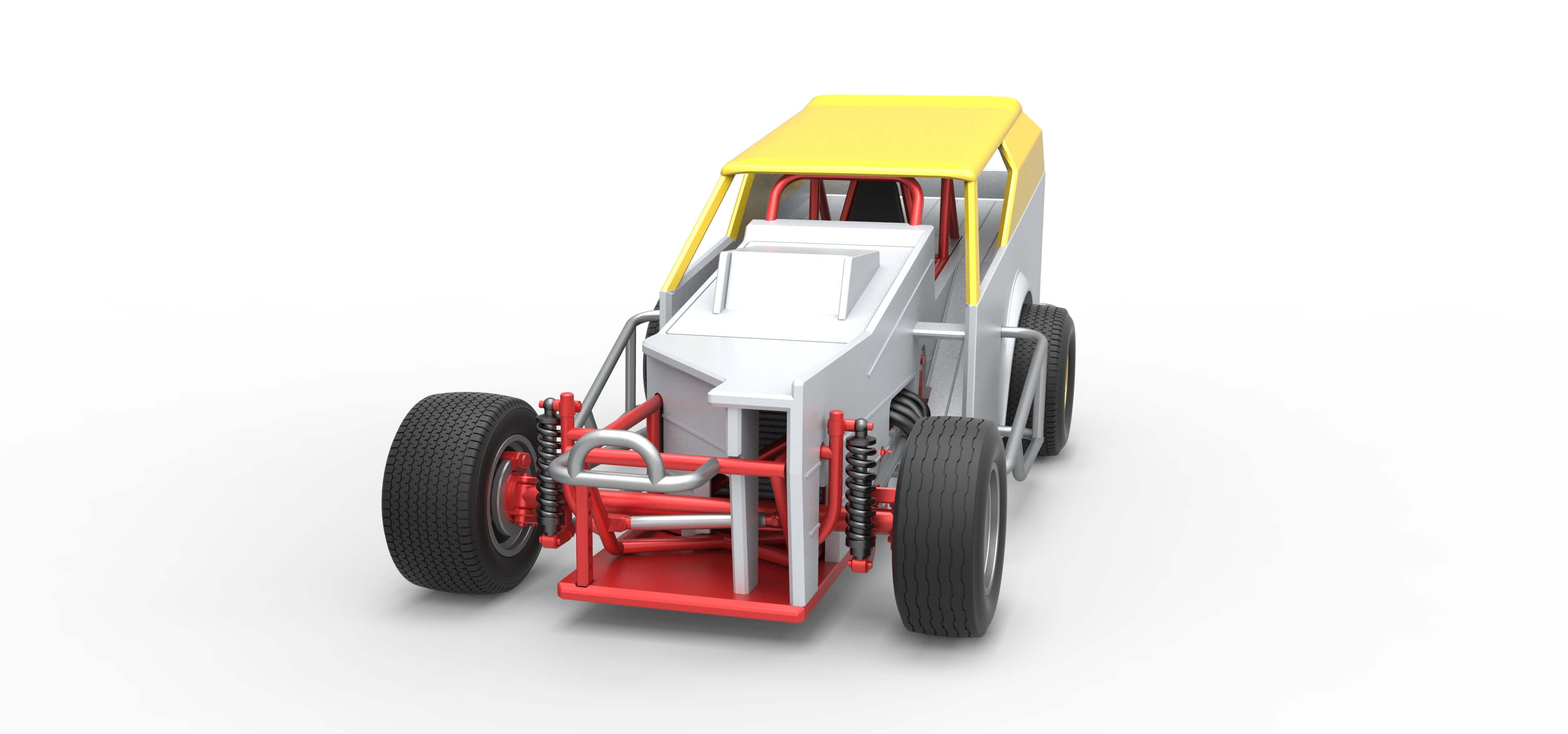 Vintage Dirt Modified Stock Car Version 7 Scale 1:25 3D Model