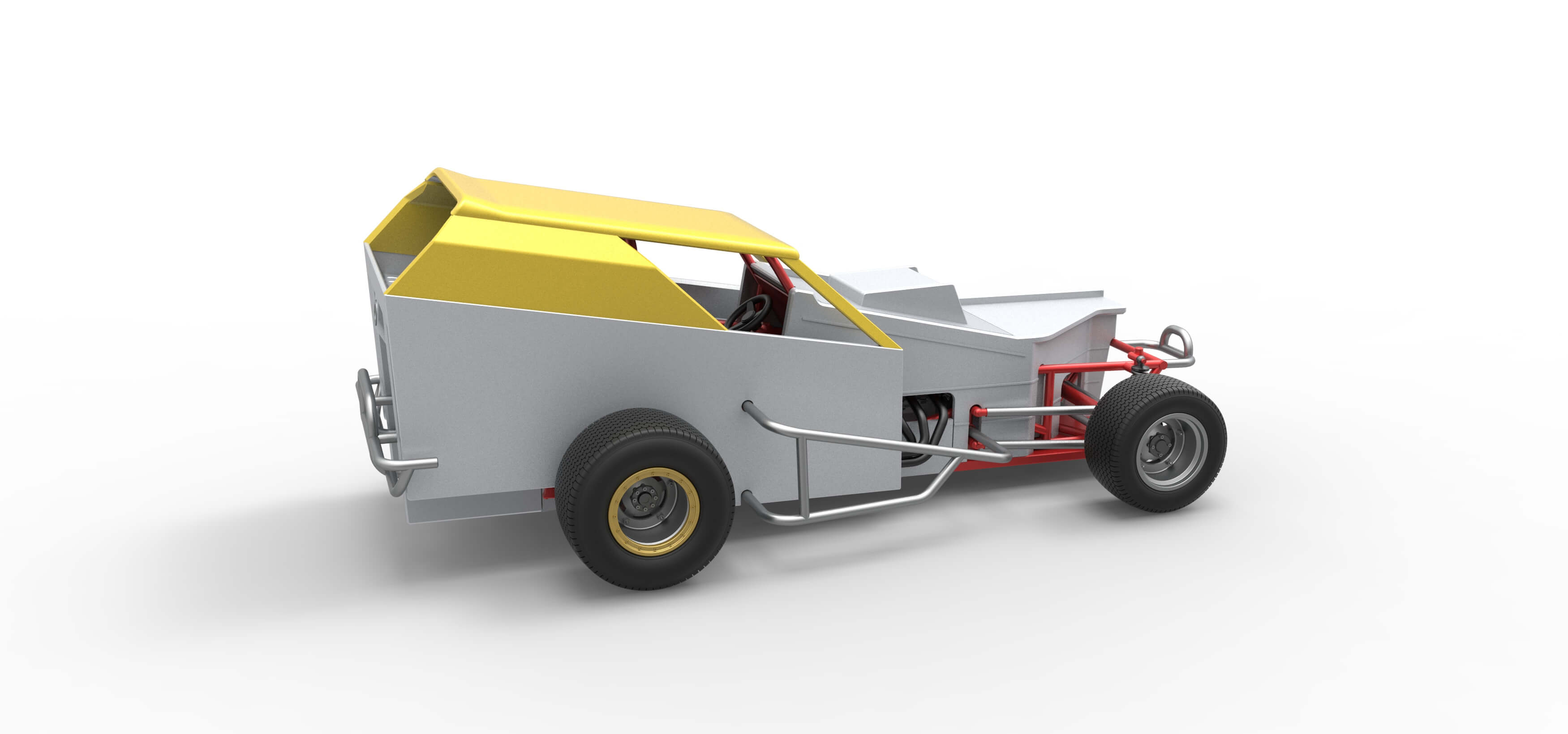 Vintage Dirt Modified Stock Car Version 7 Scale 1:25 3D Model