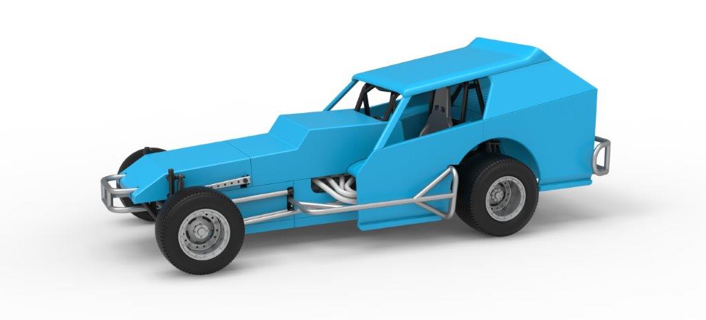 Vintage Dirt Modified Stock Car Version 8 Scale 1:25 3D Model