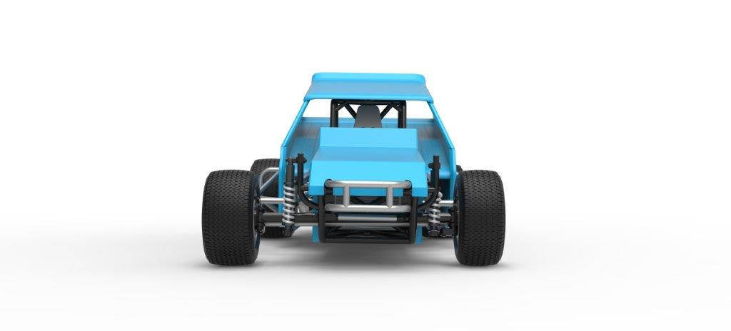 Vintage Dirt Modified Stock Car Version 8 Scale 1:25 3D Model