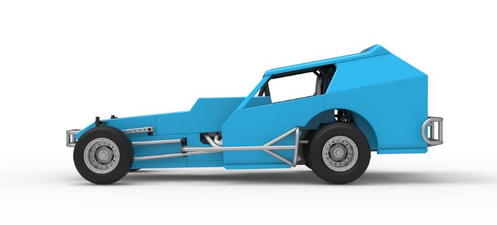 Vintage Dirt Modified Stock Car Version 8 Scale 1:25 3D Model