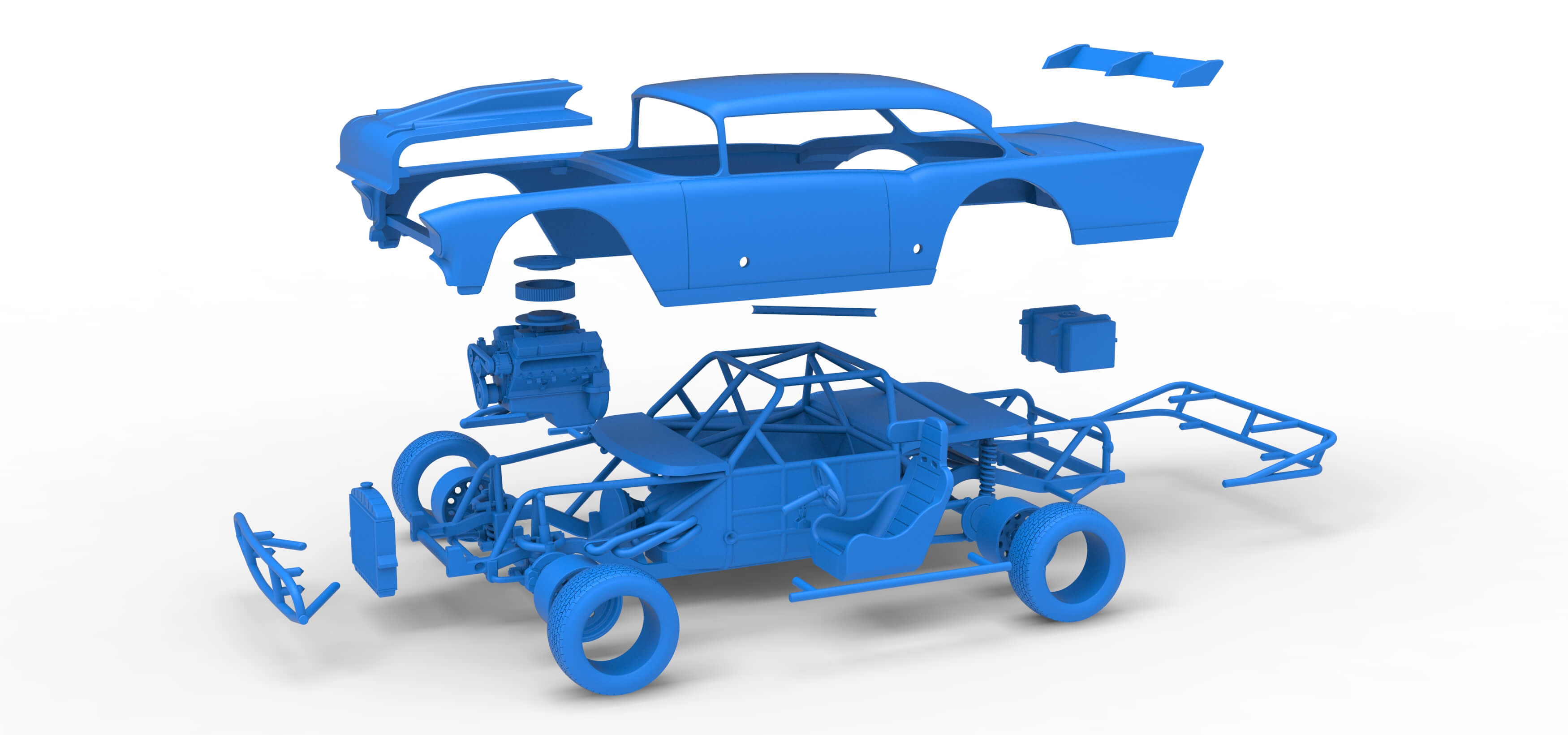 Vintage Dirt Modified Stock Car Version 9 Scale 1:25 3D Model
