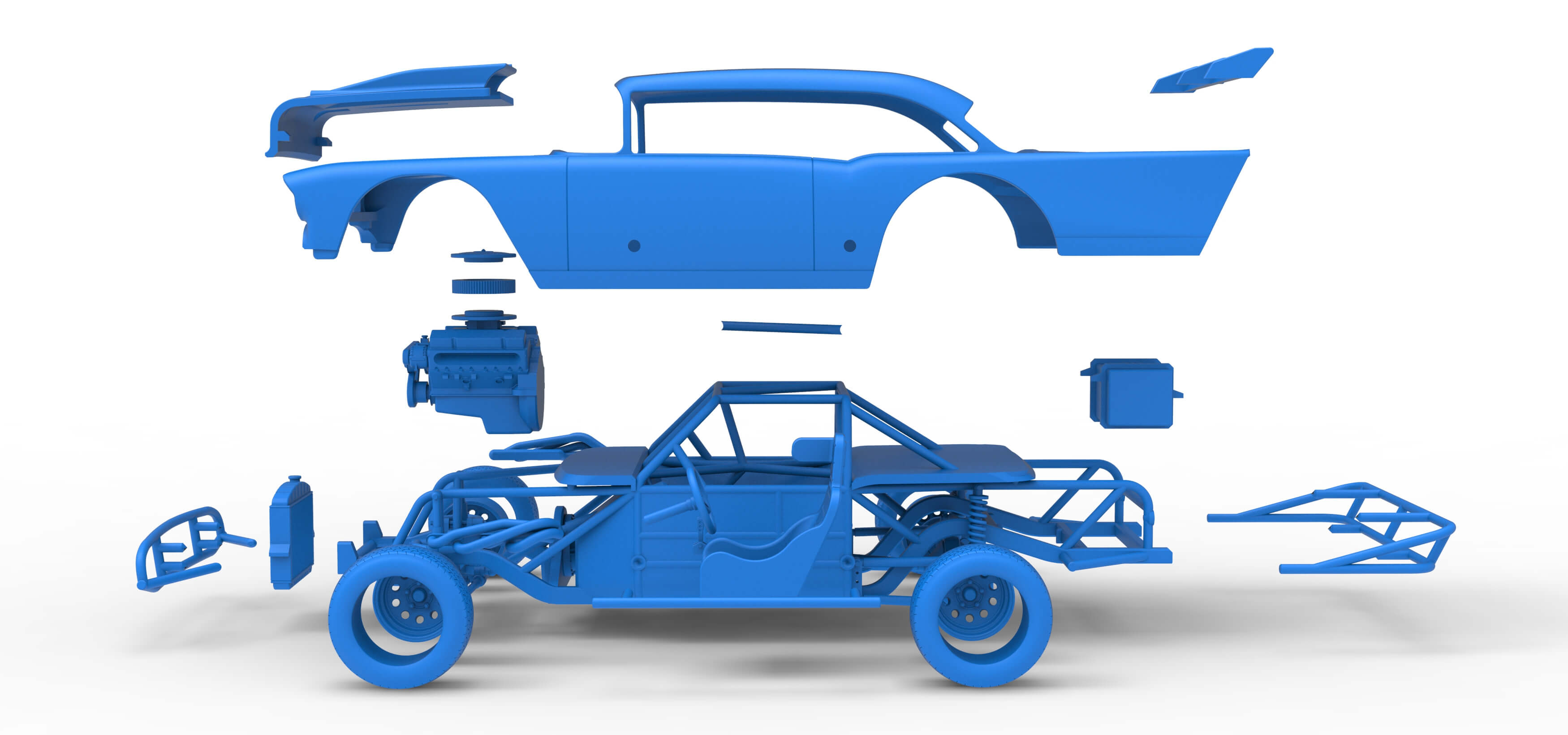 Vintage Dirt Modified Stock Car Version 9 Scale 1:25 3D Model