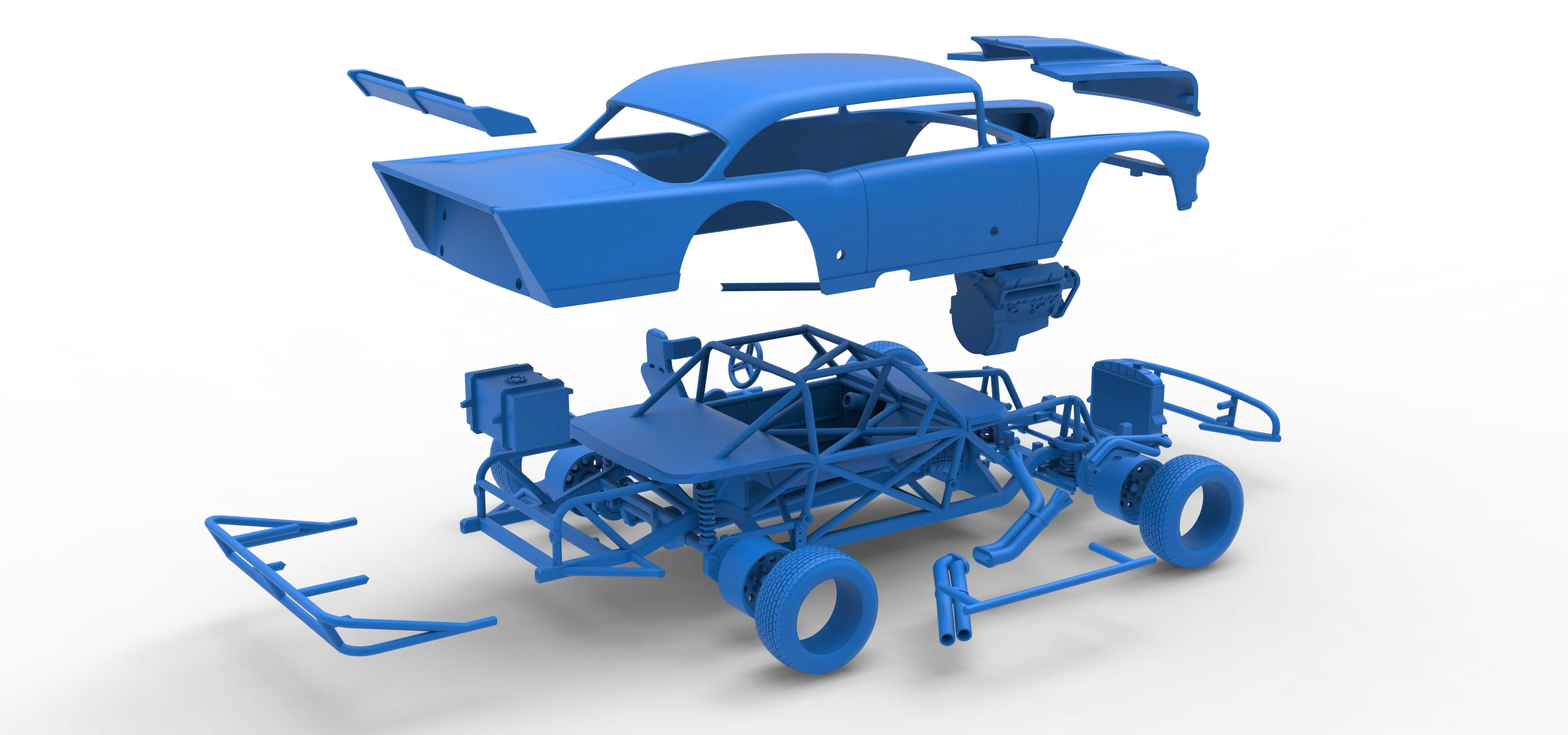Vintage Dirt Modified Stock Car Version 9 Scale 1:25 3D Model