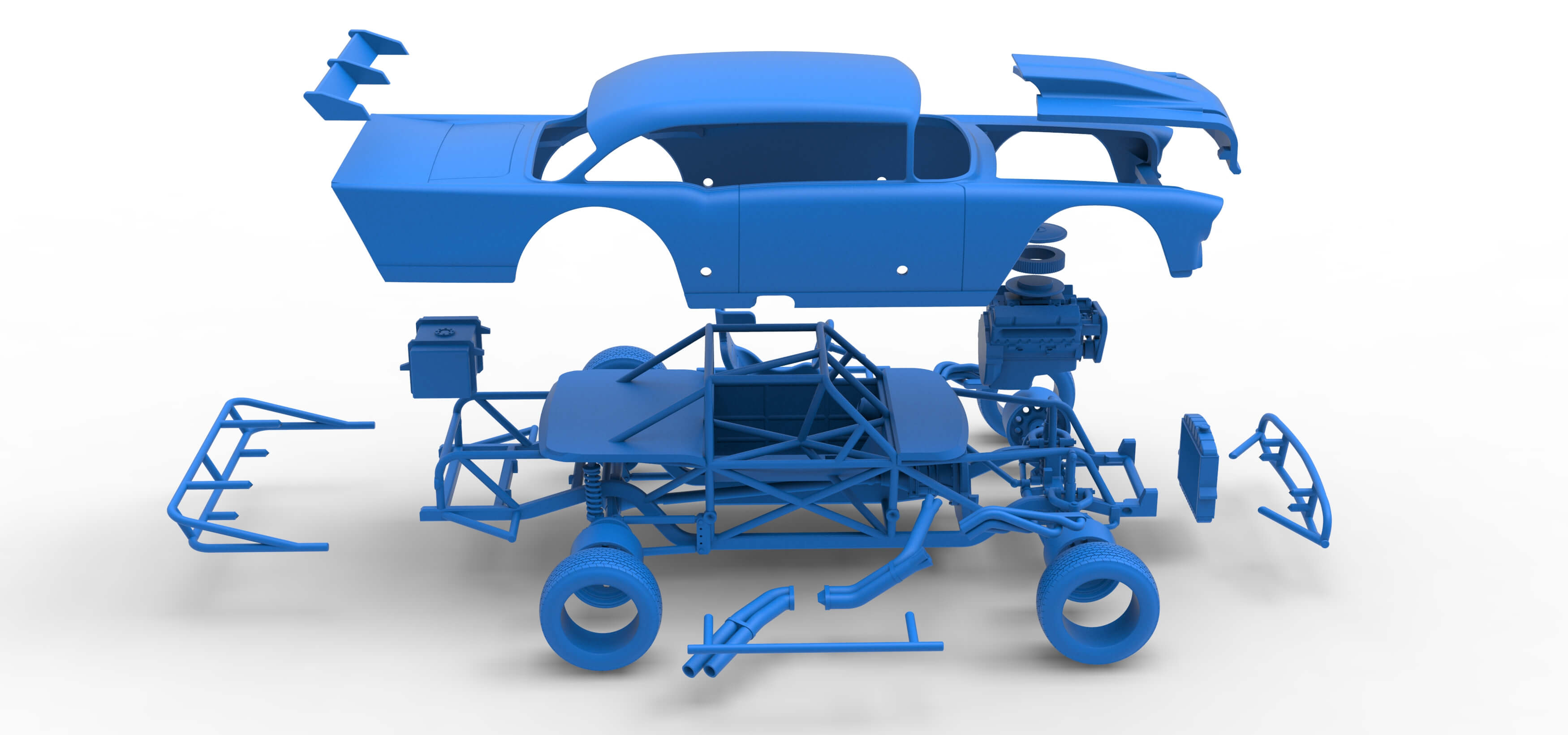 Vintage Dirt Modified Stock Car Version 9 Scale 1:25 3D Model