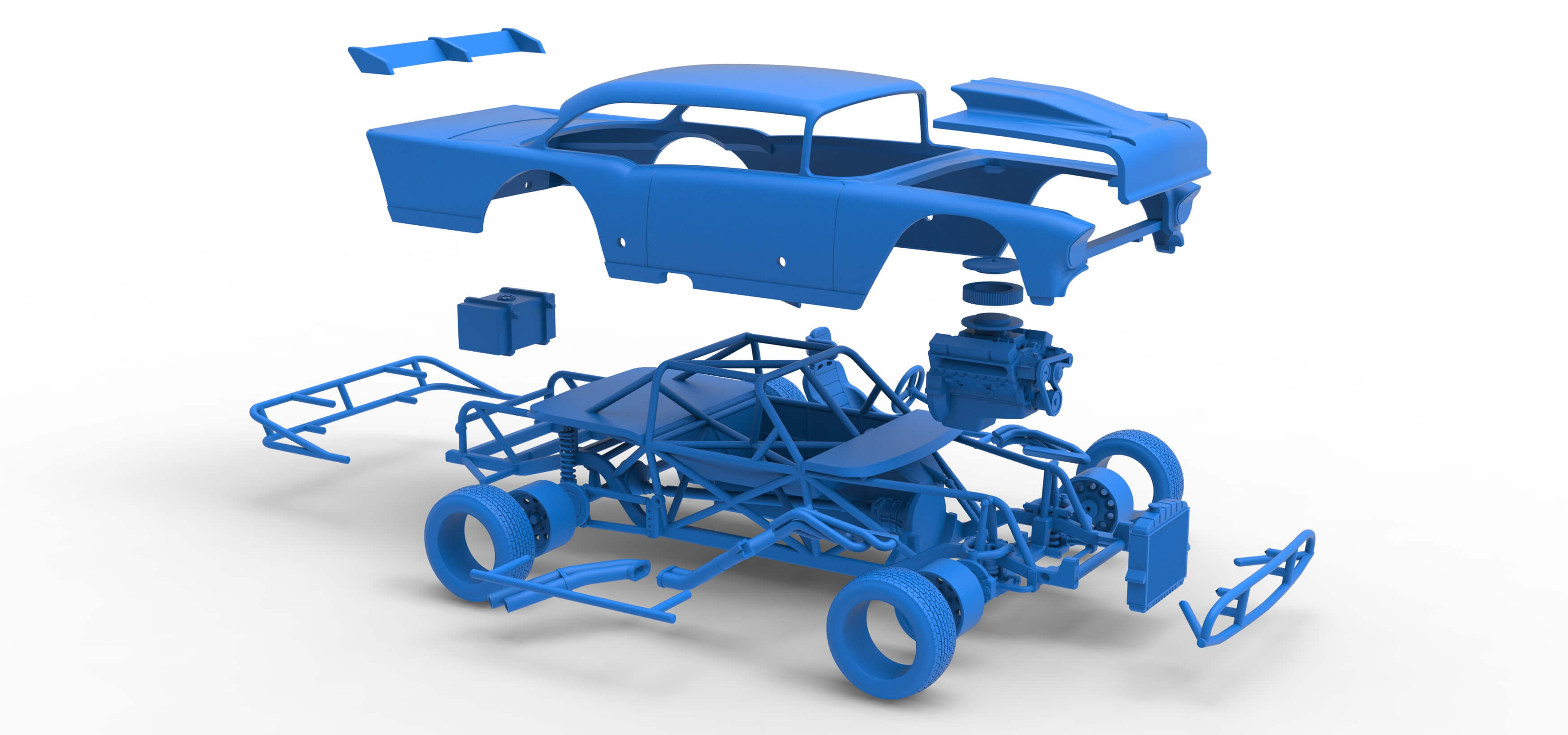 Vintage Dirt Modified Stock Car Version 9 Scale 1:25 3D Model