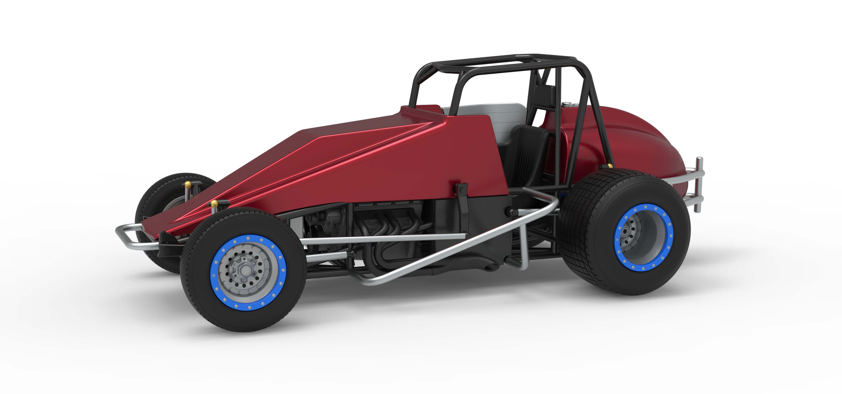 Vintage Dirt Silver Crown Car Scale 1:25 3D Model