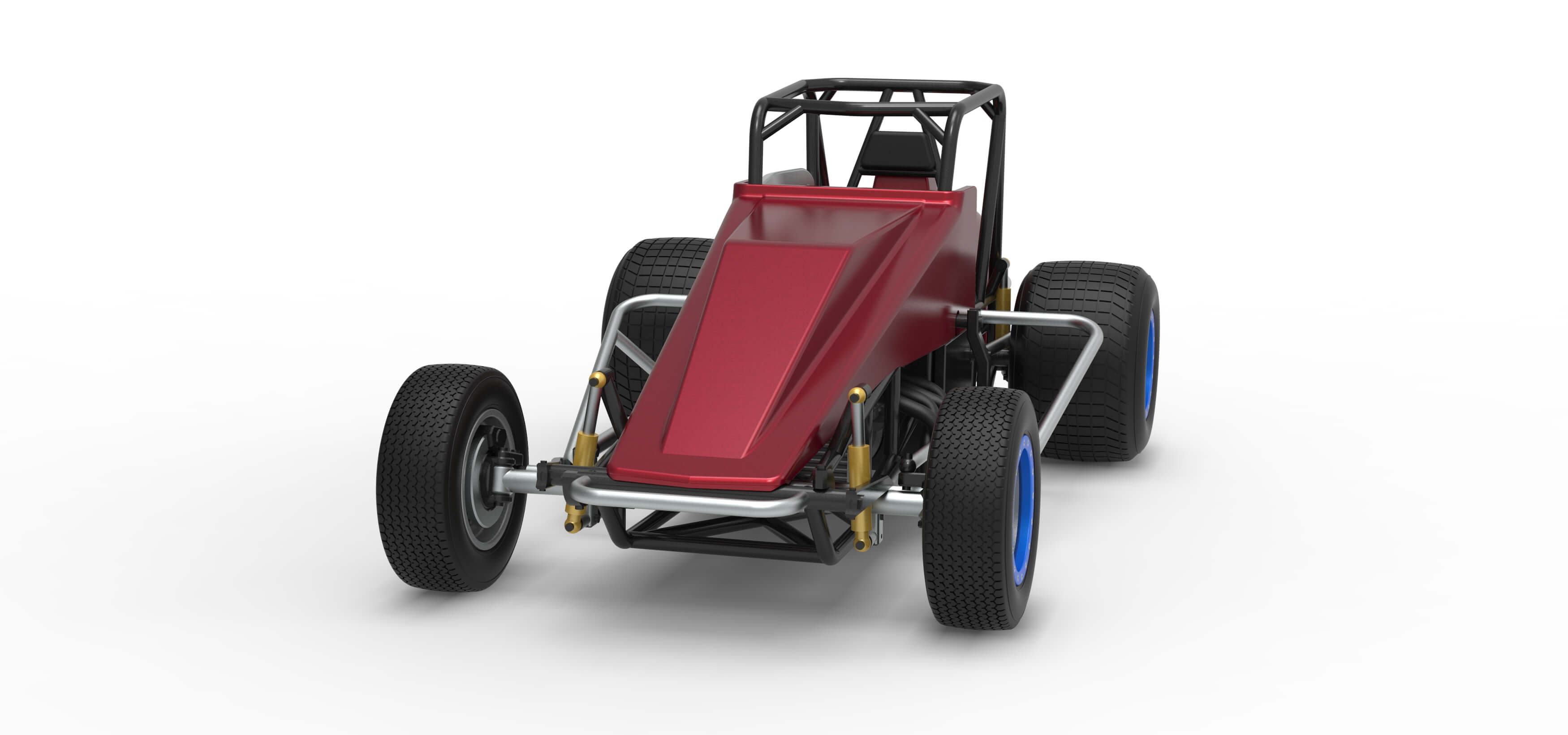 Vintage Dirt Silver Crown Car Scale 1:25 3D Model