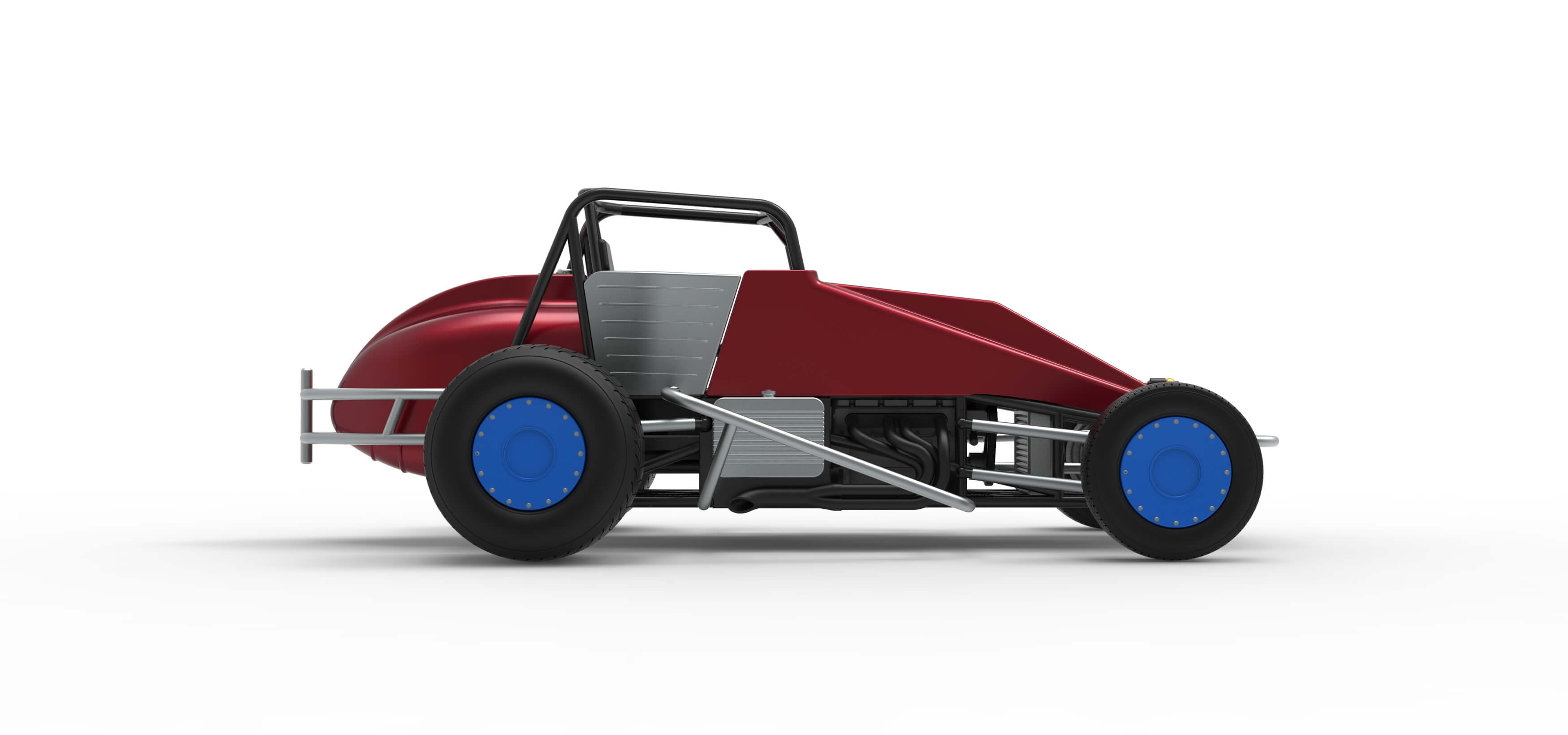 Vintage Dirt Silver Crown Car Scale 1:25 3D Model