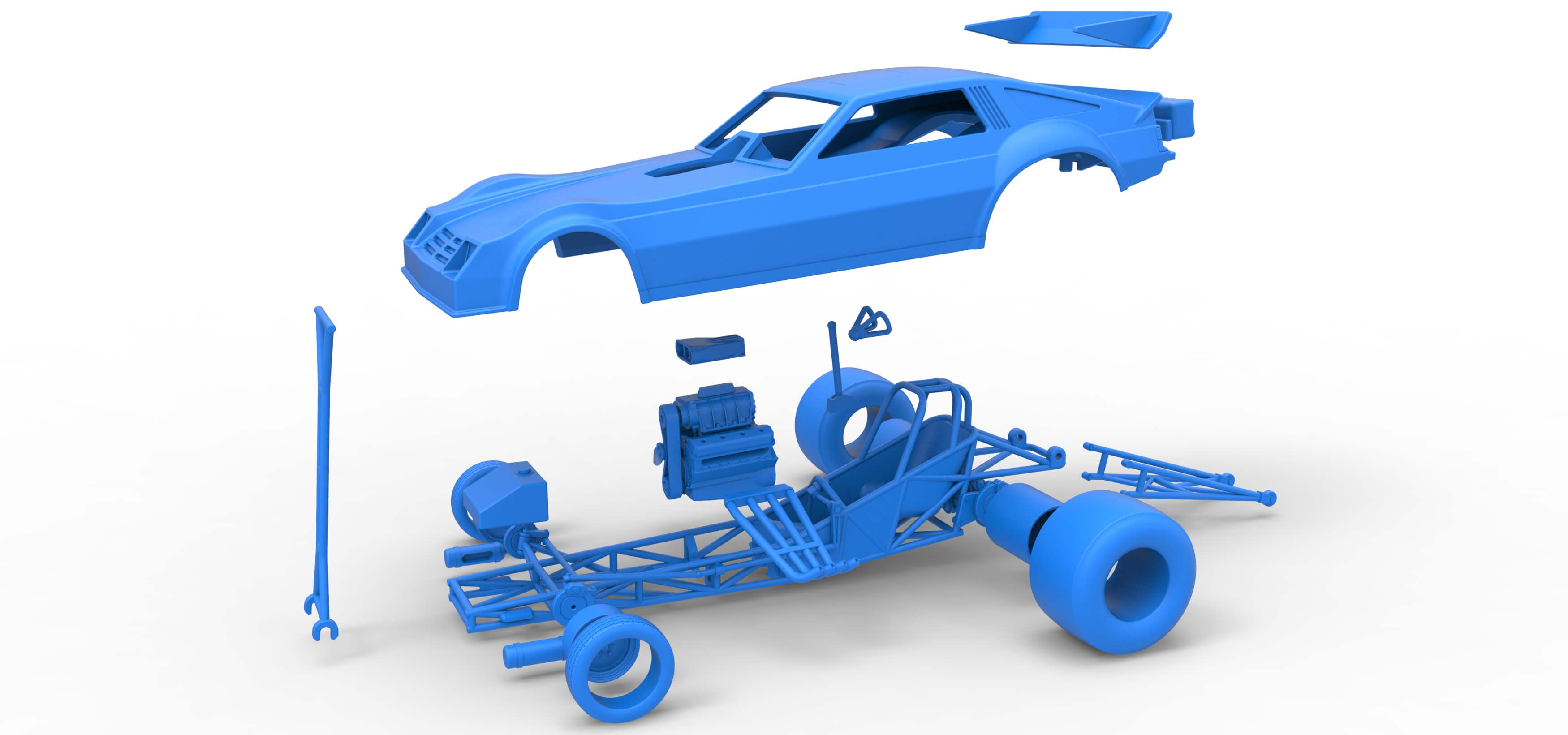 Vintage Funny Car Scale 1:25 3D Model
