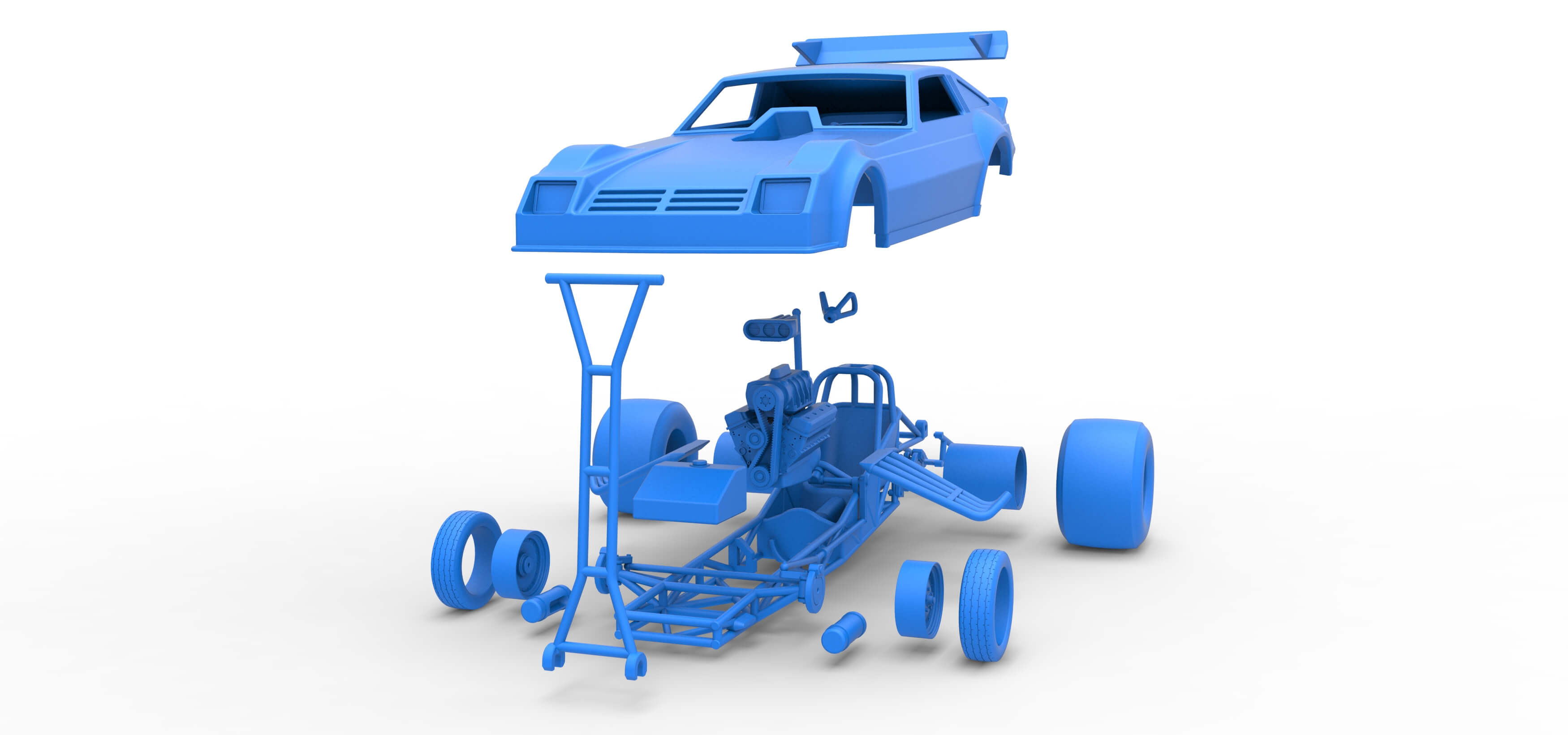 Vintage Funny Car Scale 1:25 3D Model