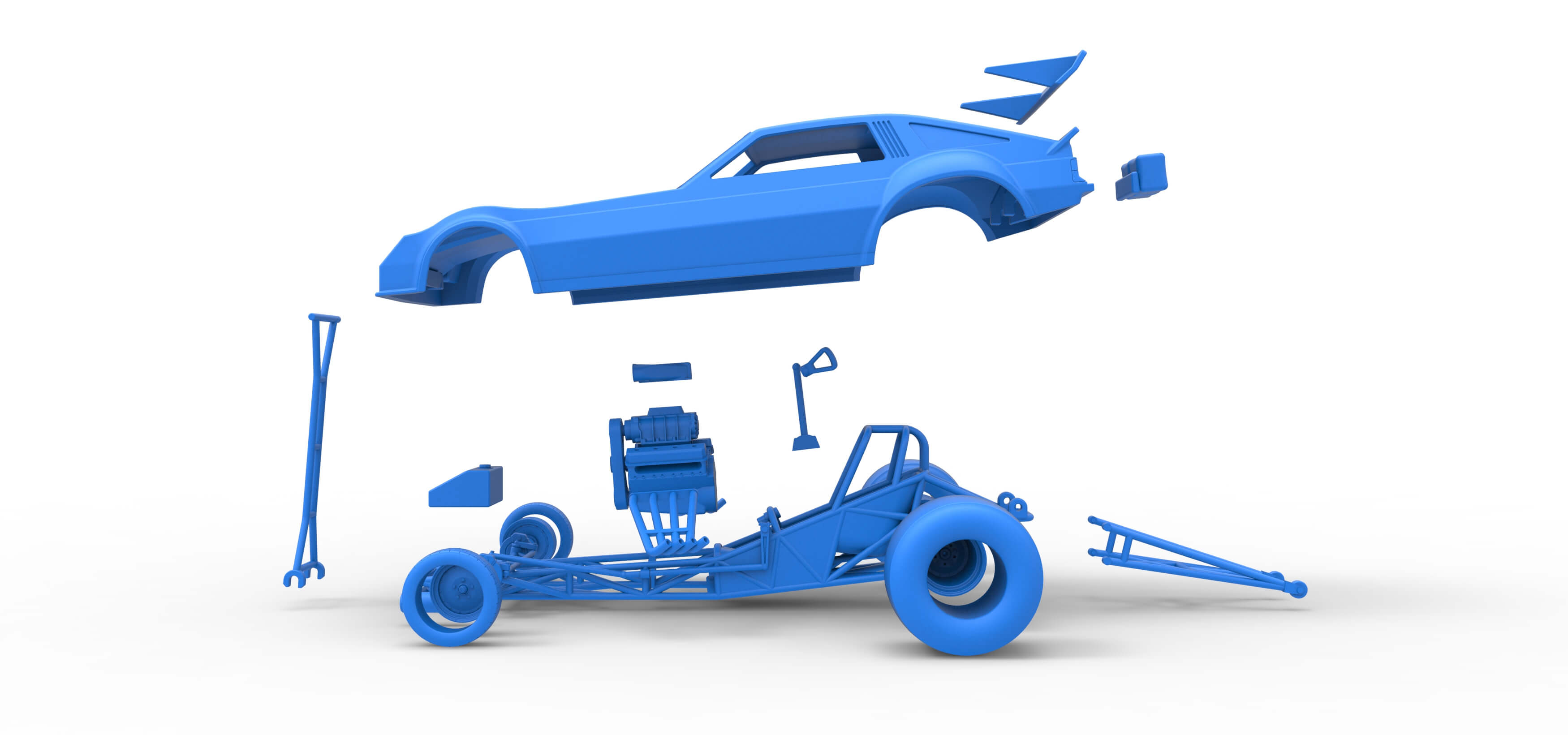 Vintage Funny Car Scale 1:25 3D Model