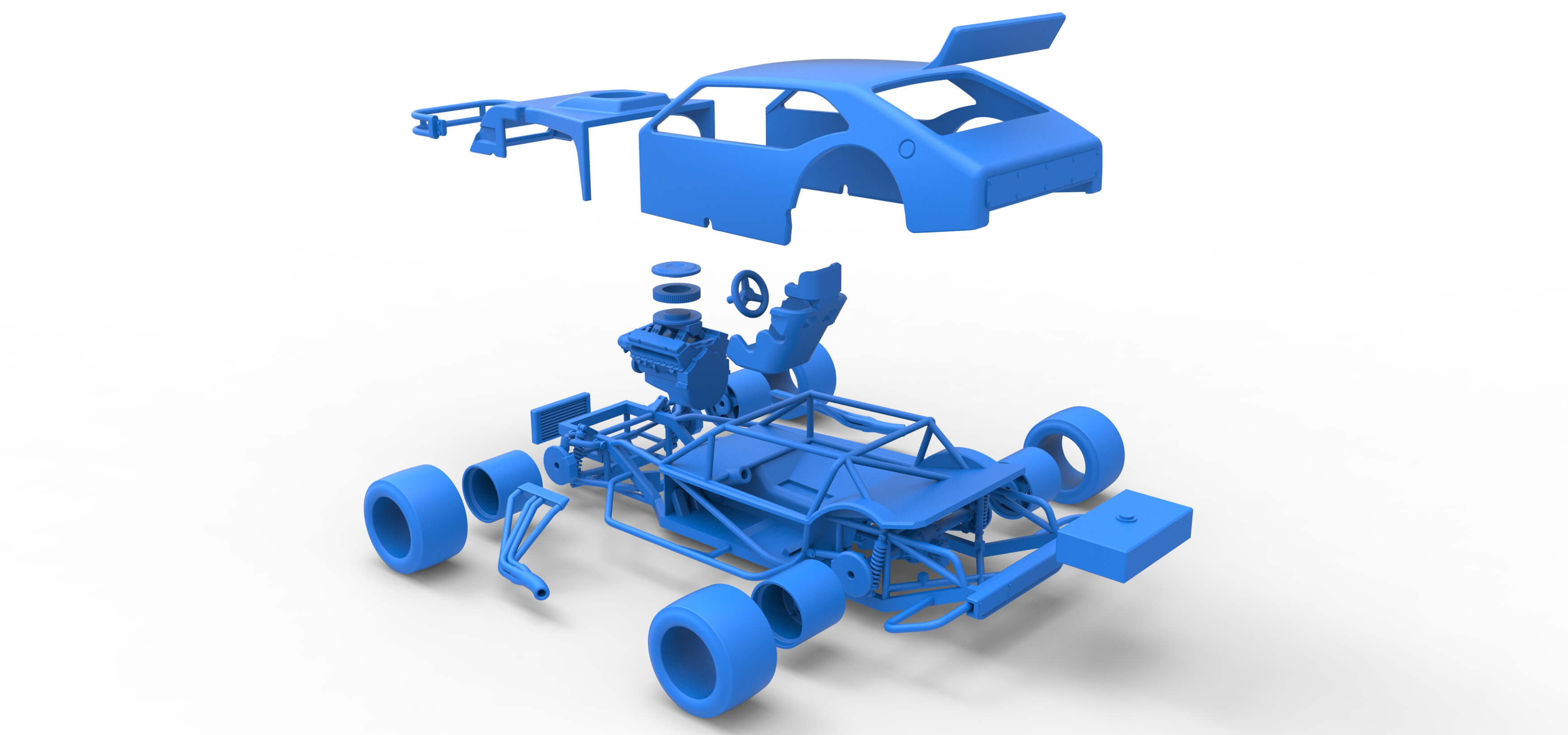 Vintage Modified Stock Car 1:25 3D Model