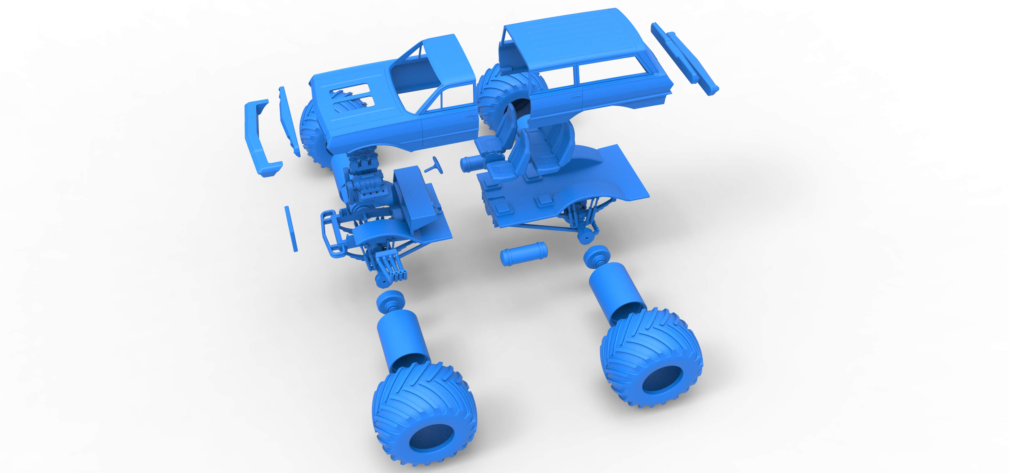 Vintage Monster Truck 1:25 3D Model
